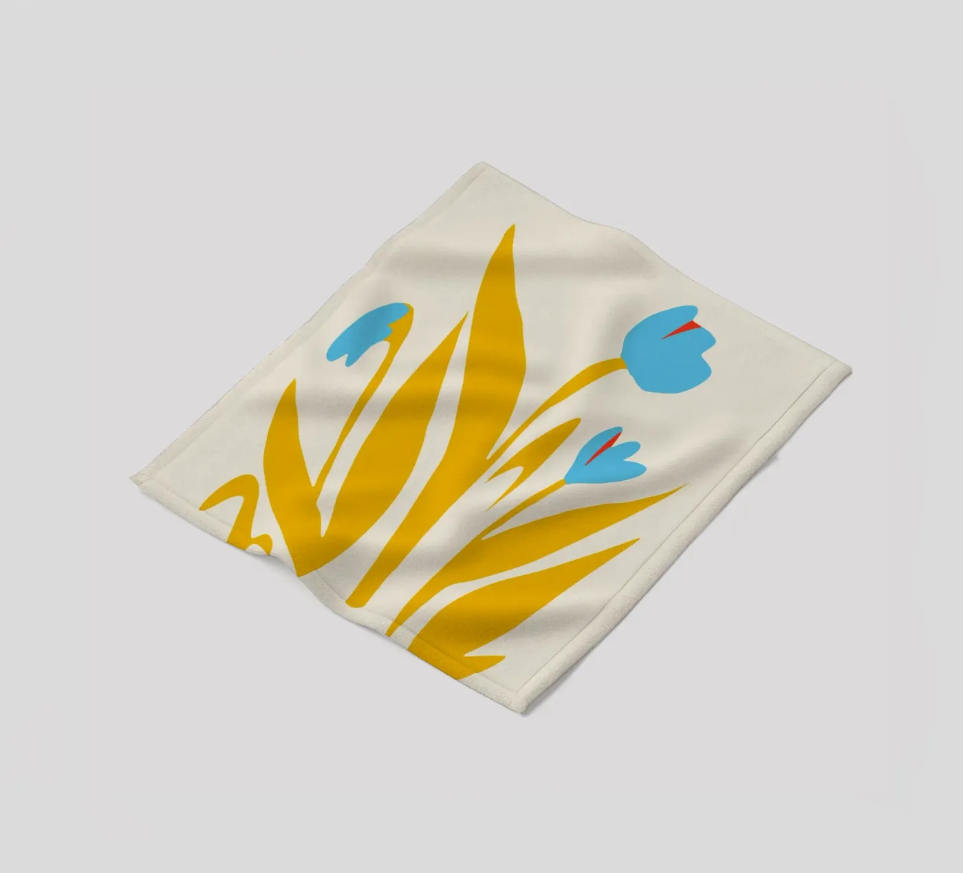 Yellow leaf fleece blanket by Little Dean