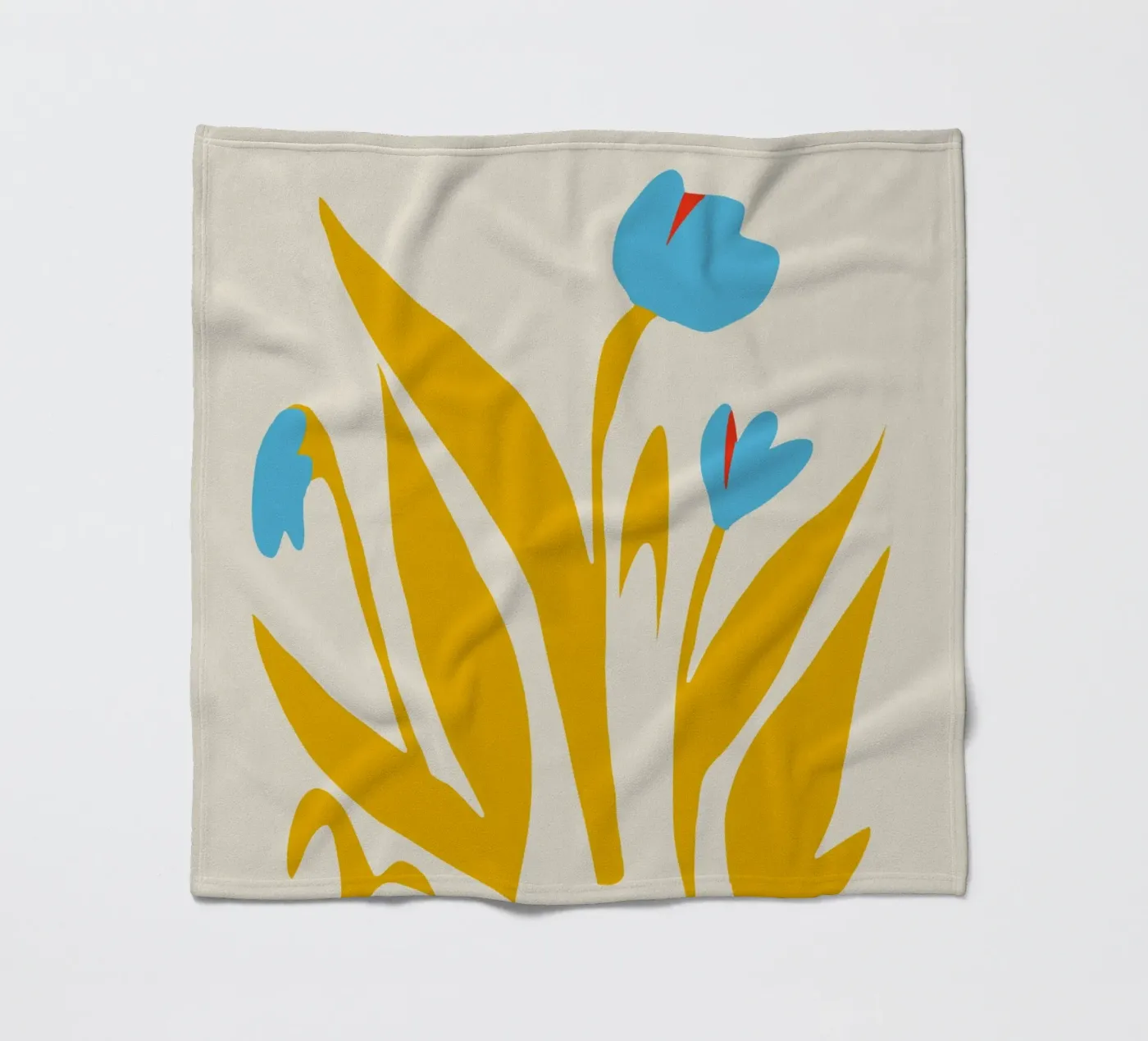 Yellow leaf fleece blanket by Little Dean