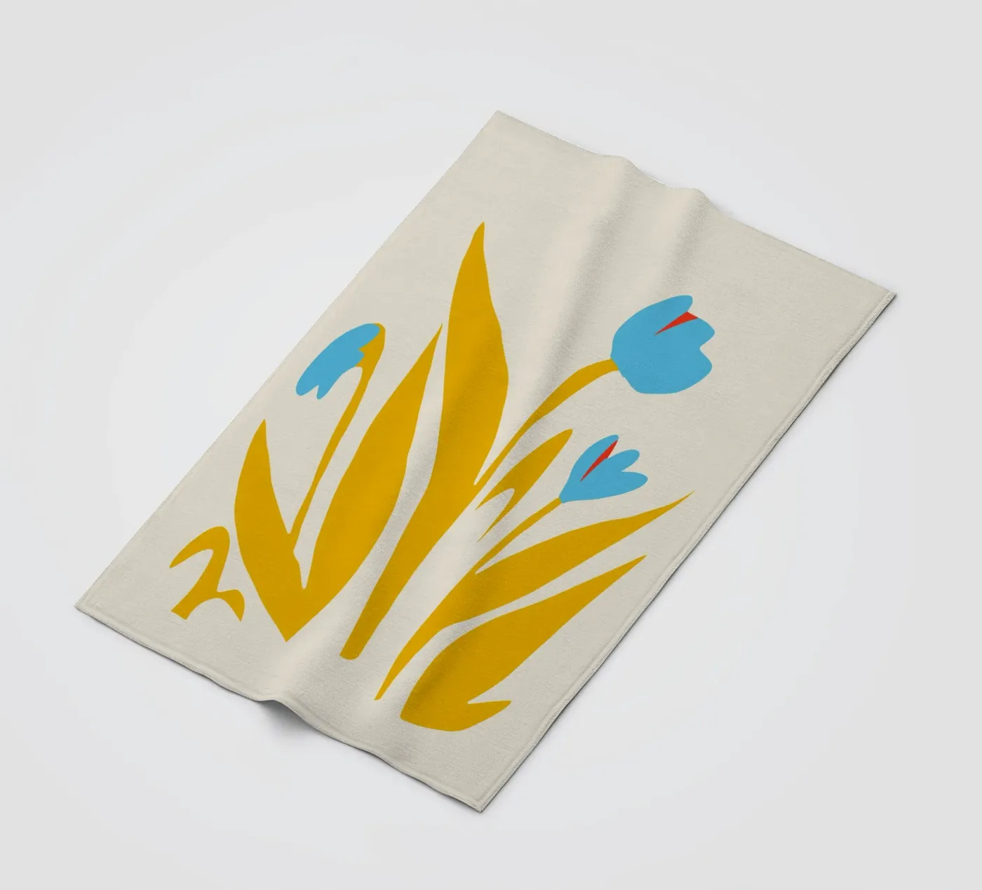 Yellow leaf fleece blanket by Little Dean