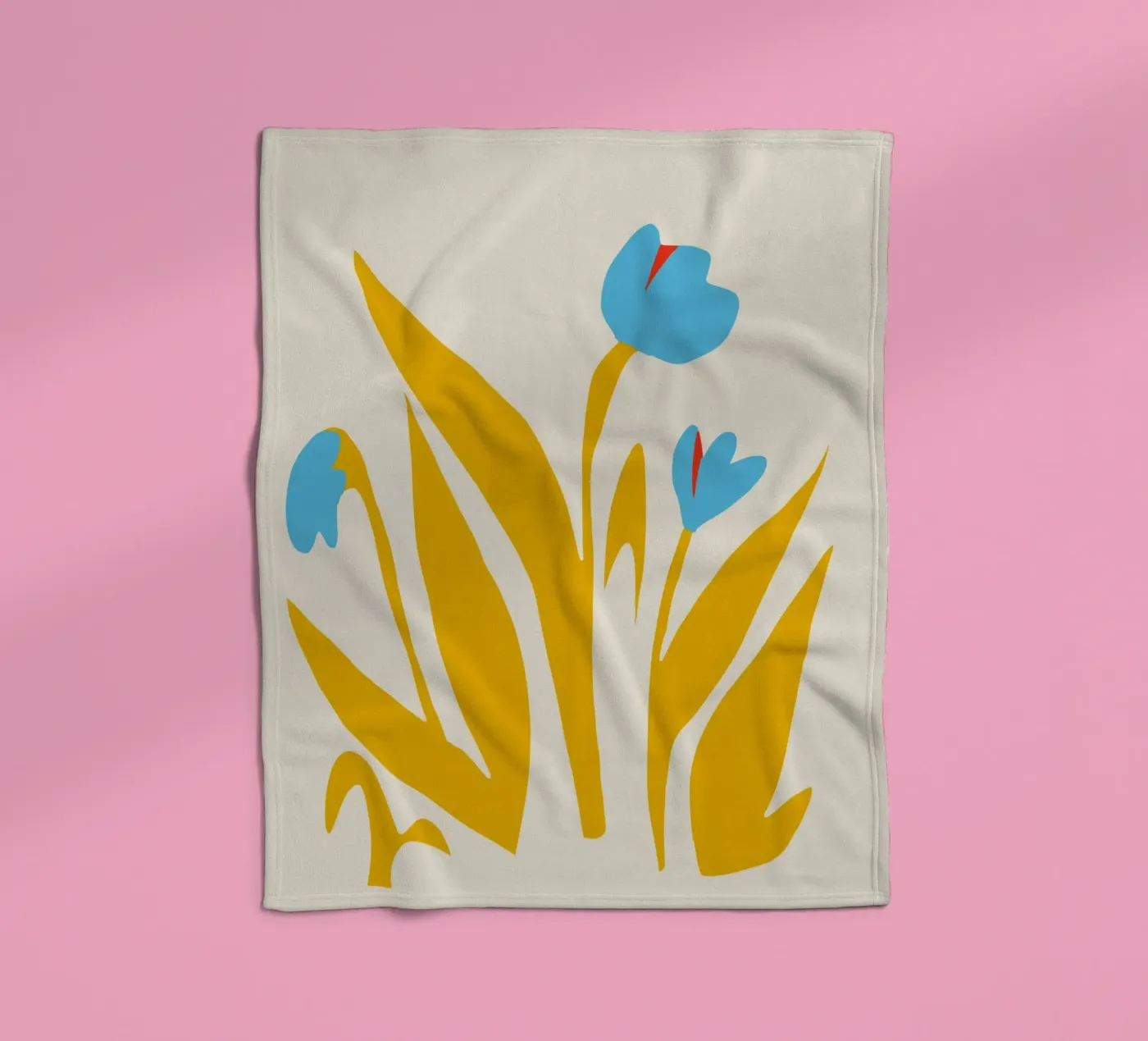 Yellow leaf fleece blanket by Little Dean