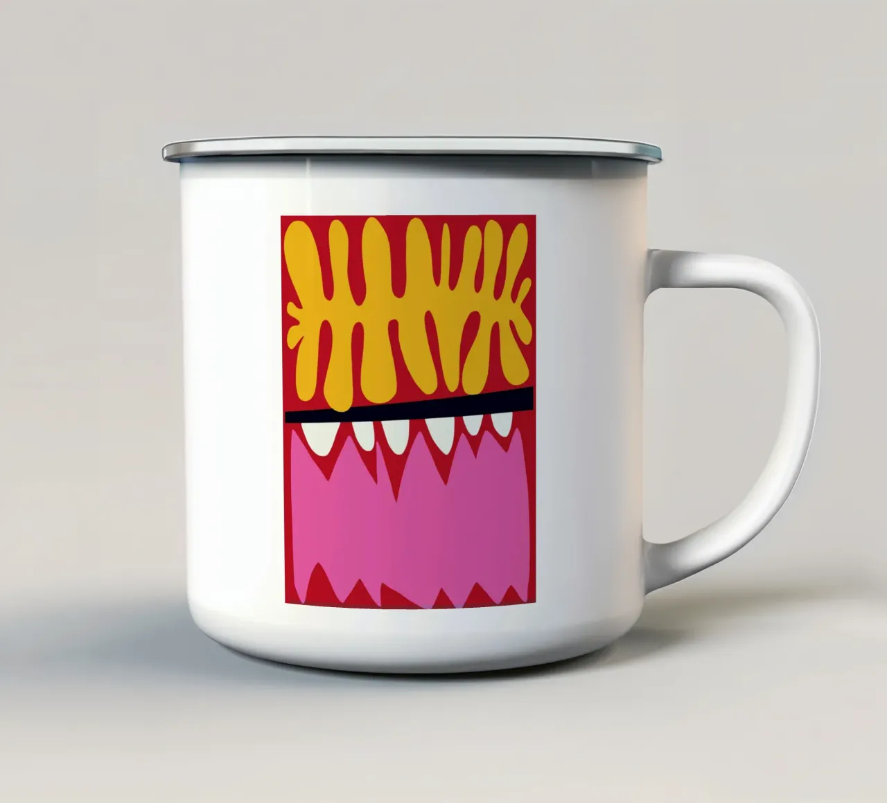 Rosso e rosa corallo tazza in smalto da Little Dean