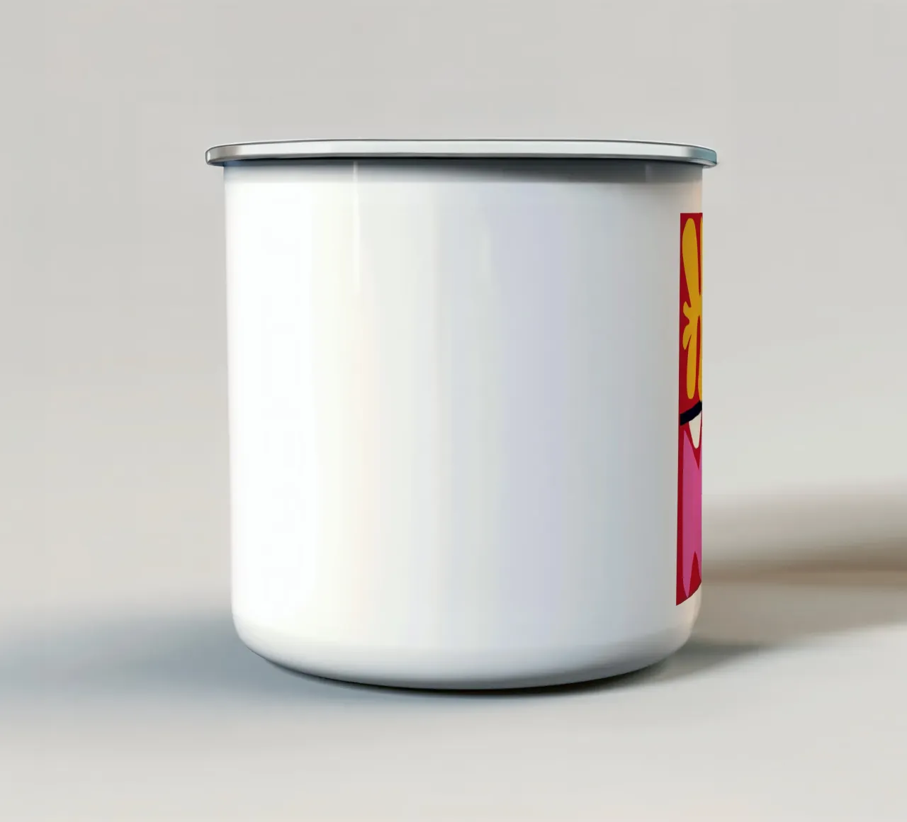 Rosso e rosa corallo tazza in smalto da Little Dean