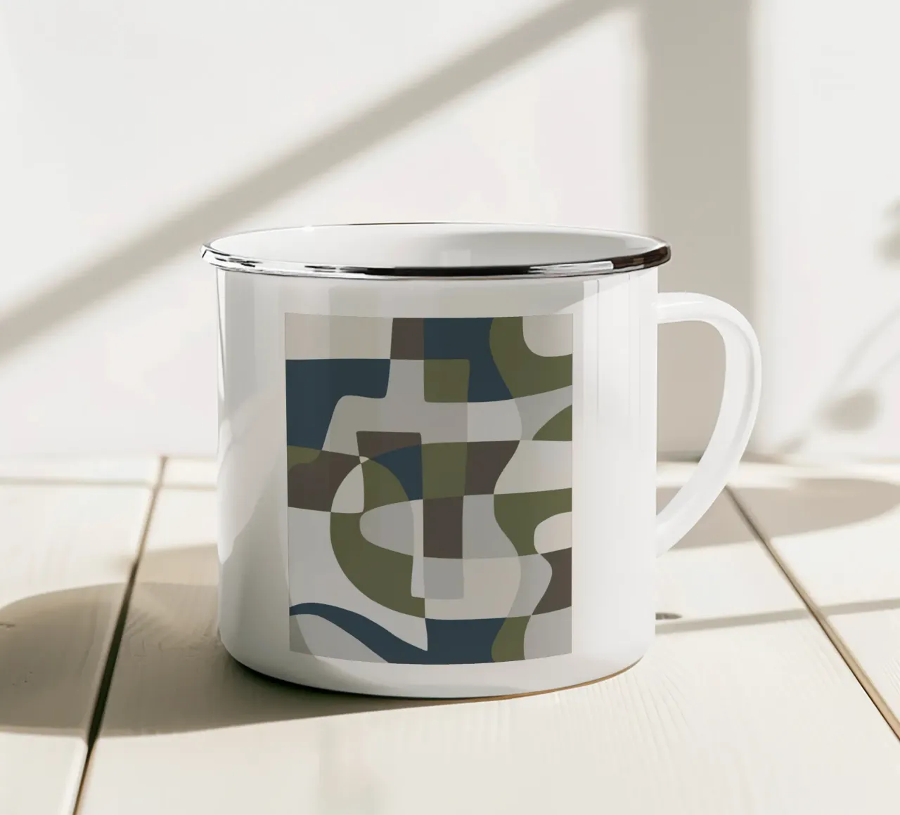 Piastrelle scandinave 03 tazza in smalto da Little Dean