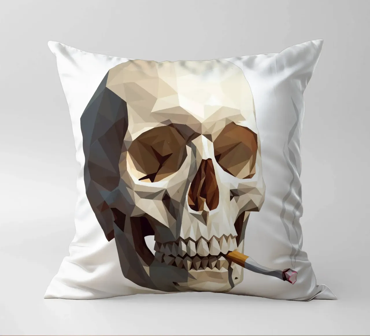 Cranio di uno scheletro con sigaretta accesa cuscino da Low Profile