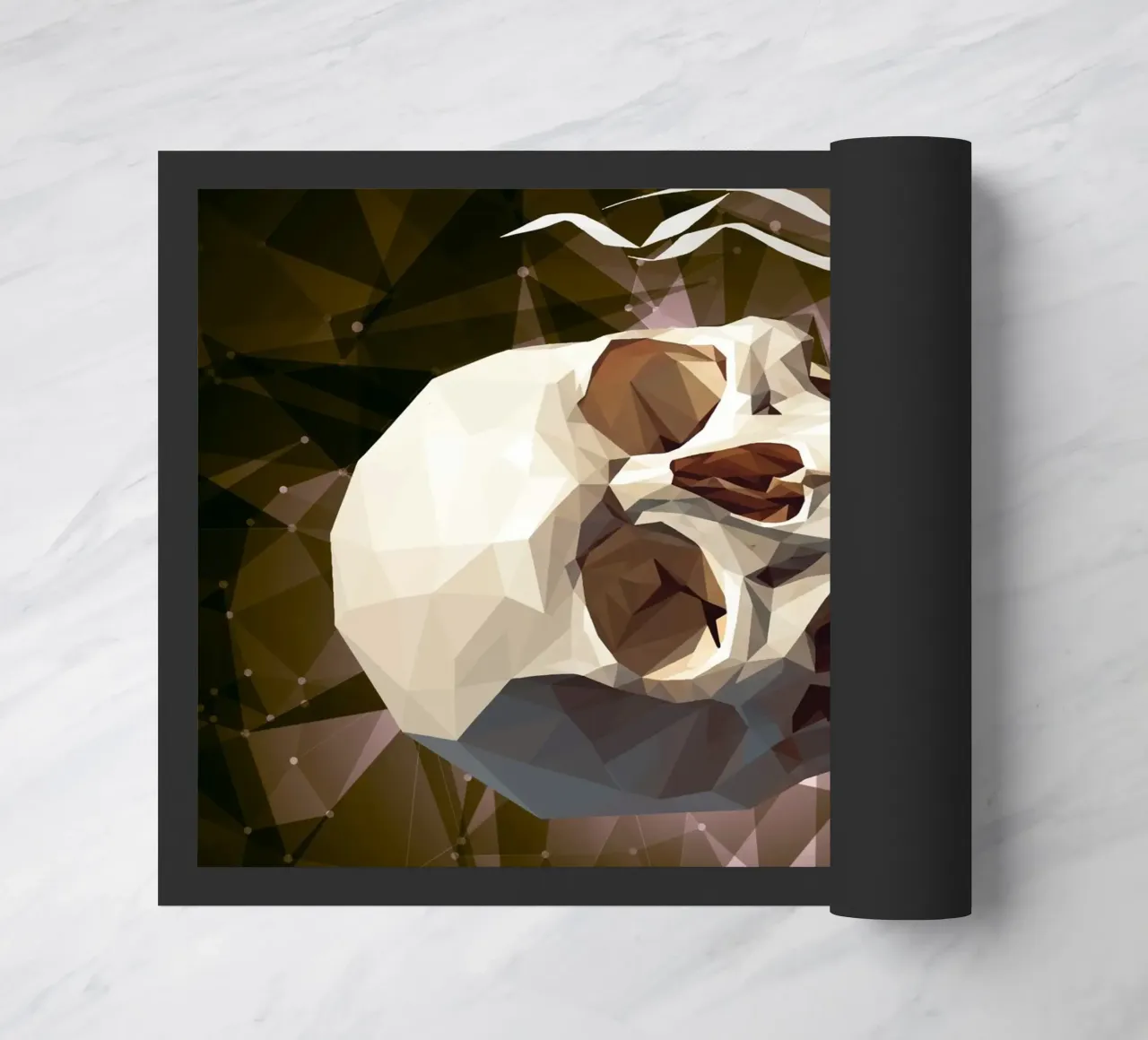 Cranio di uno scheletro con sigaretta accesa zerbino da Low Profile