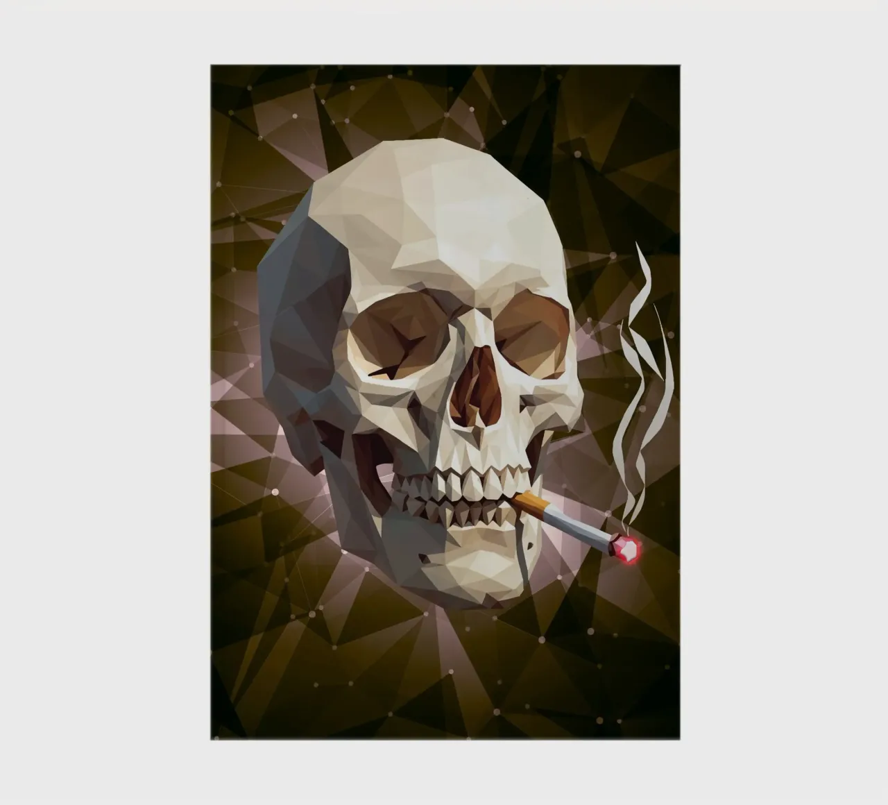 Skull of a Skeleton with Burning Cigarette notebook by Low Profile