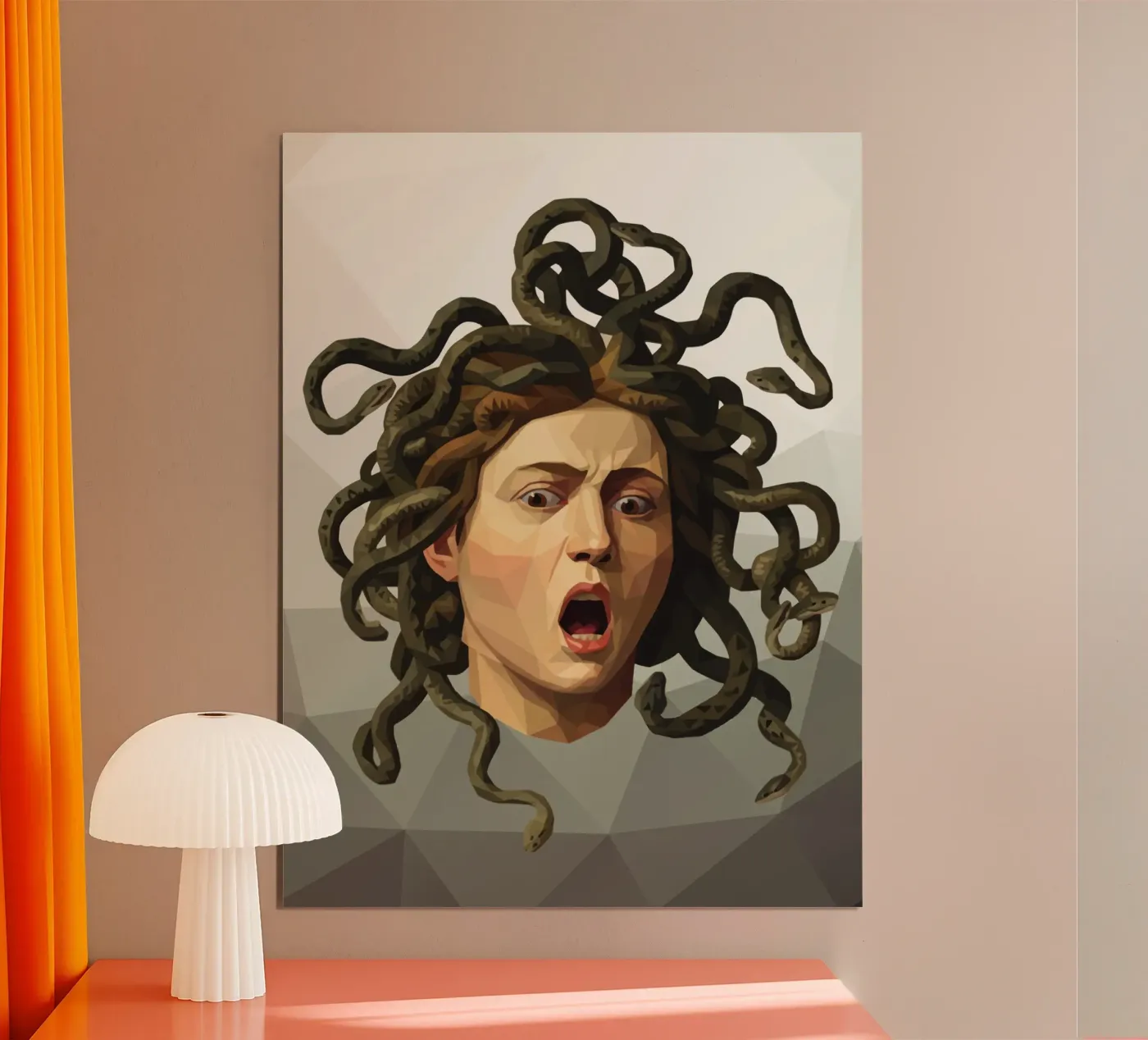 Medusa Lowpoly poster da Classical Modern Art