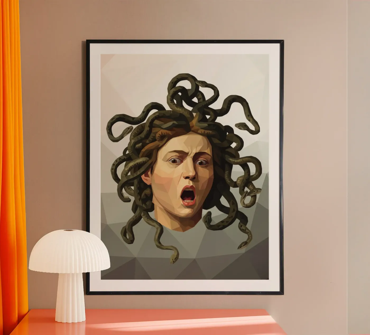 Medusa Lowpoly poster da Classical Modern Art