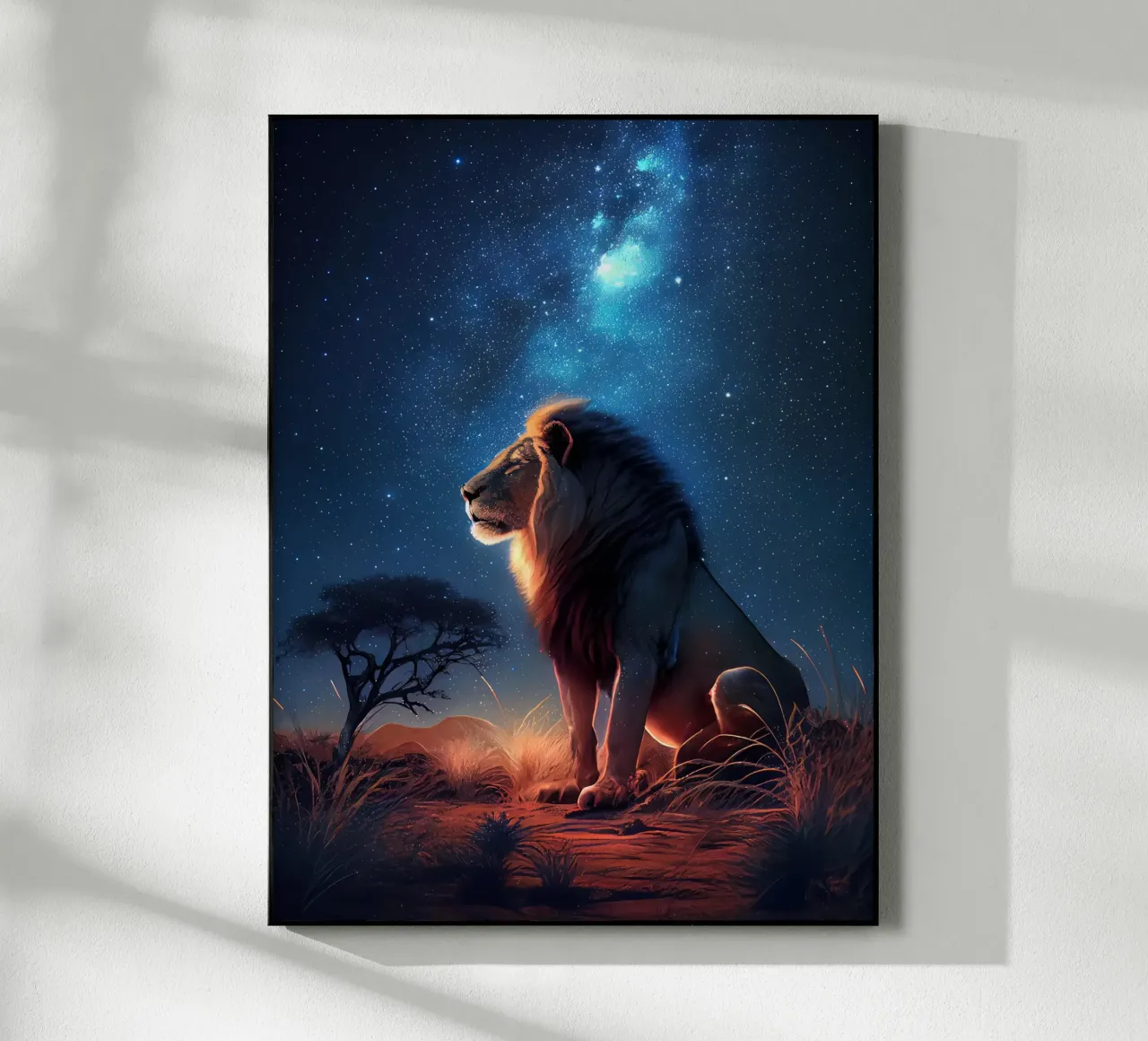 Leone sotto la Via Lattea plexiglass da Ethan Smith