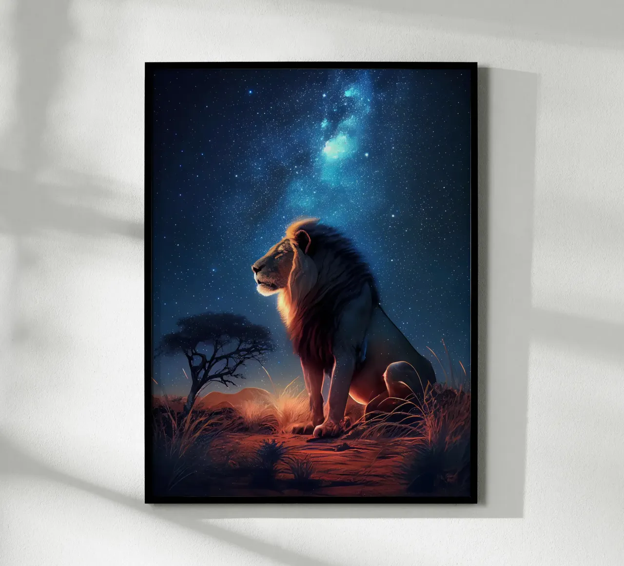 Leone sotto la Via Lattea carta hahnemühle da Ethan Smith