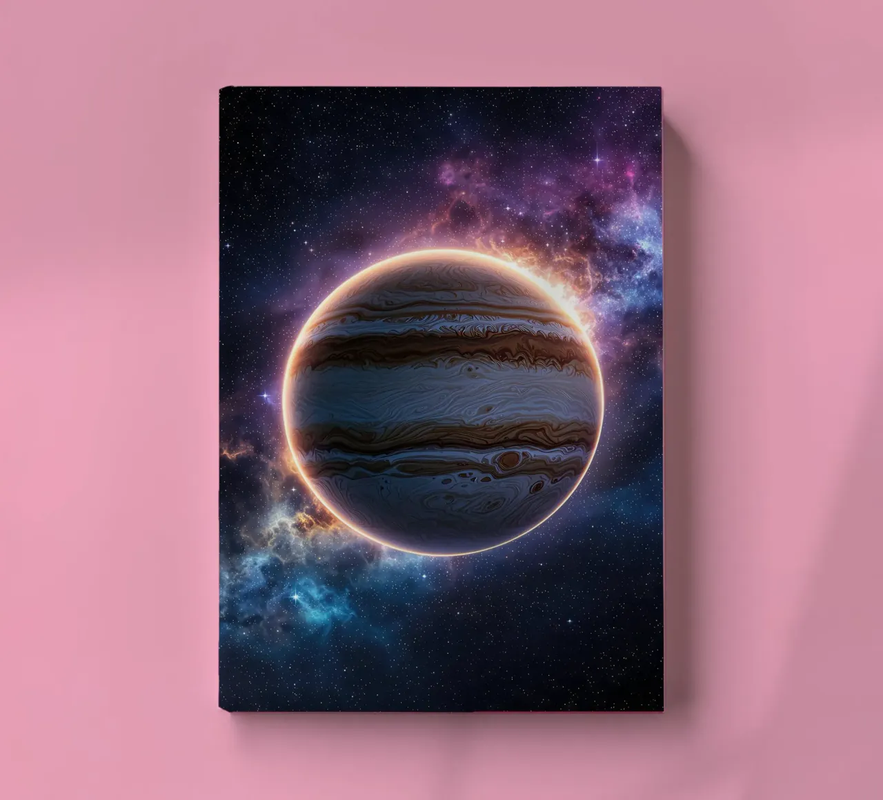 Jupiter in Space with Nebula notebook by Ethan Smith
