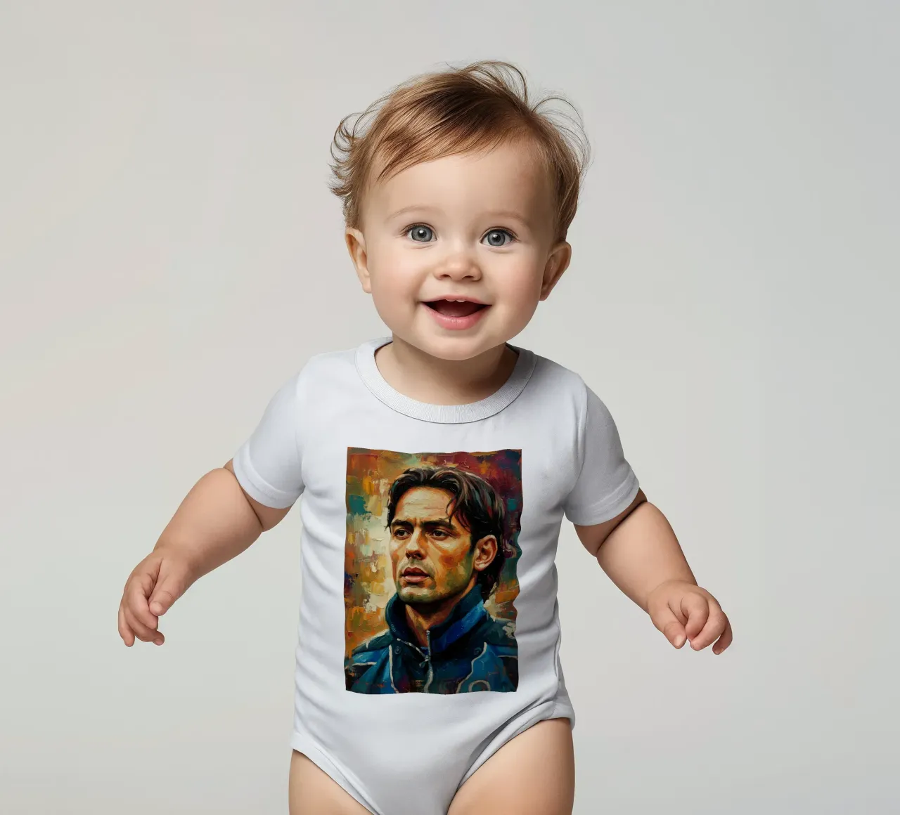 Filippo Inzaghi abstract art body neonato maniche corte da Lembayung art