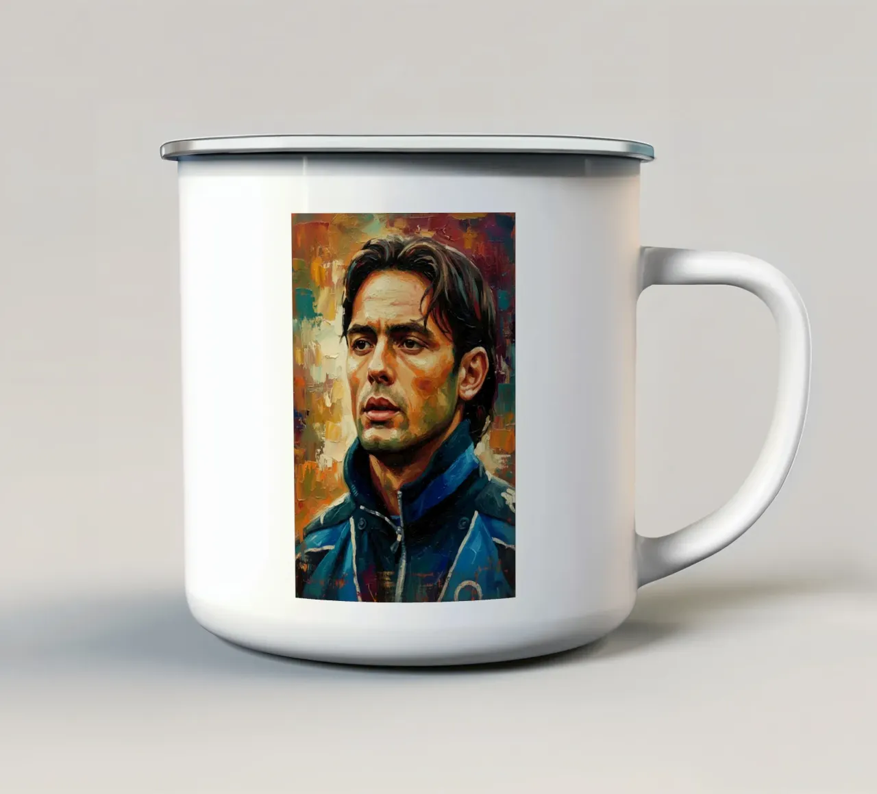 Filippo Inzaghi abstract art tazza in smalto da Lembayung art