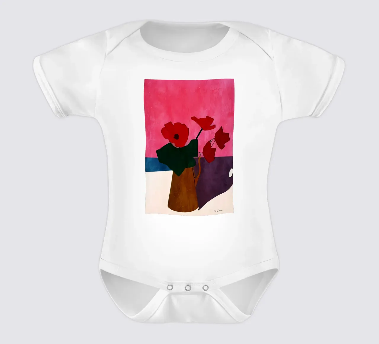 Flowers For You short-sleeve baby romper by Bo Anderson