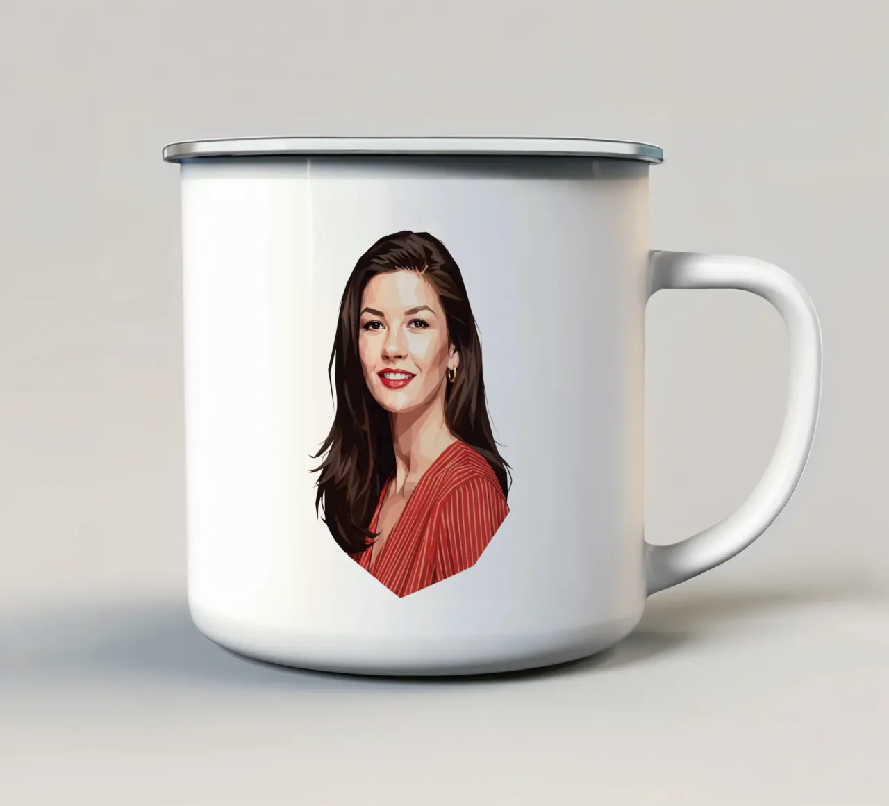 Catherine Zeta-Jones Lowpoly tazza in smalto da Low Profile