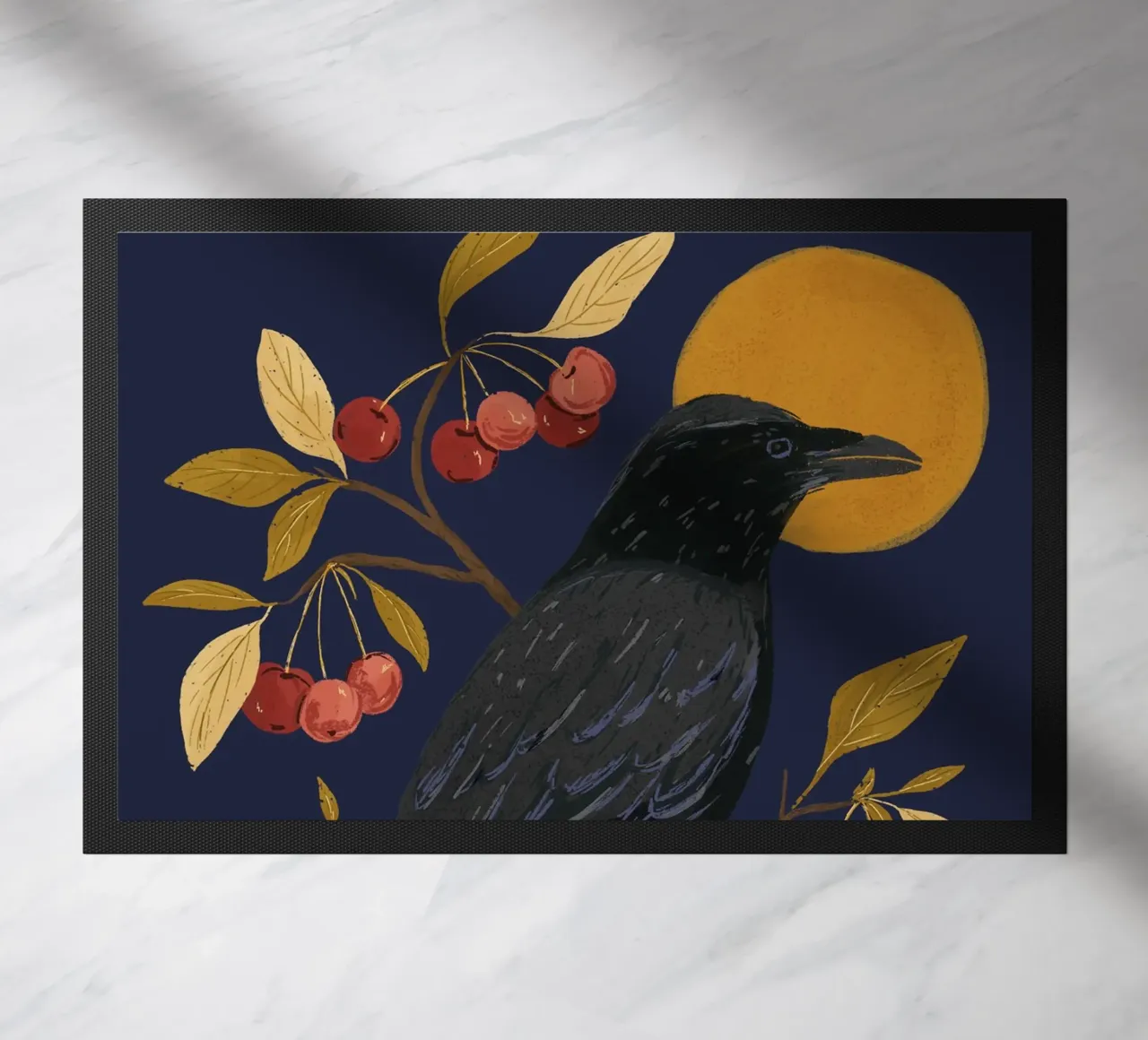 Ciliegie e corvo zerbino da moDeern