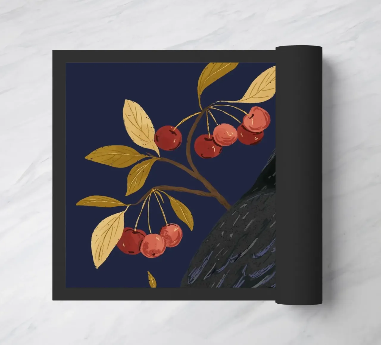 Ciliegie e corvo zerbino da moDeern