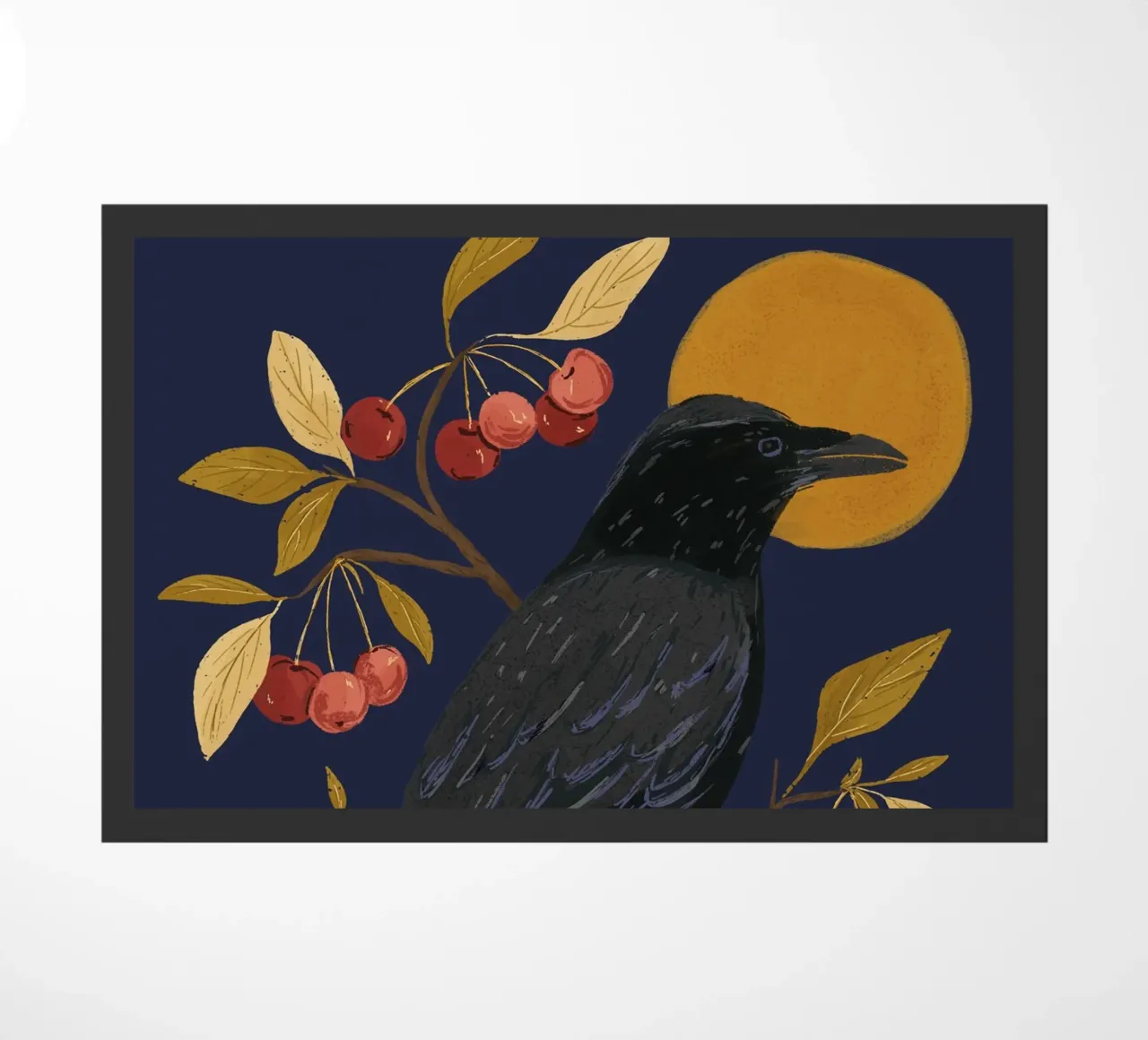 Ciliegie e corvo zerbino da moDeern