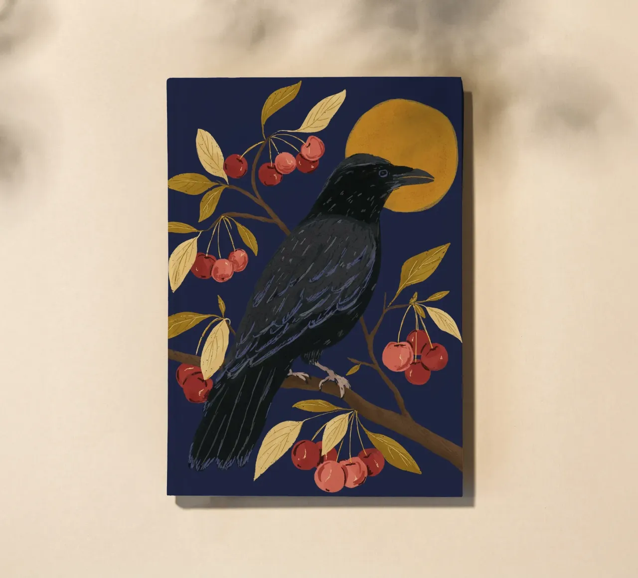 Raven in a cherry tree notebook by modeern