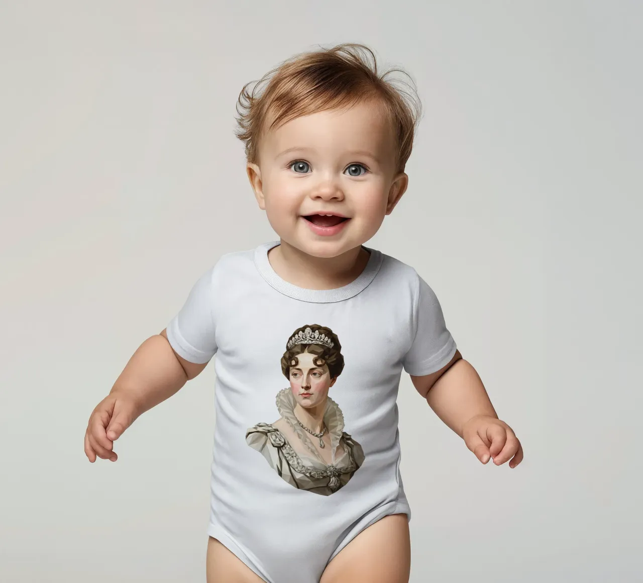 Porträt der Kaiserin Josephine Lowpoly Kurzarm Babybody von Low Profile