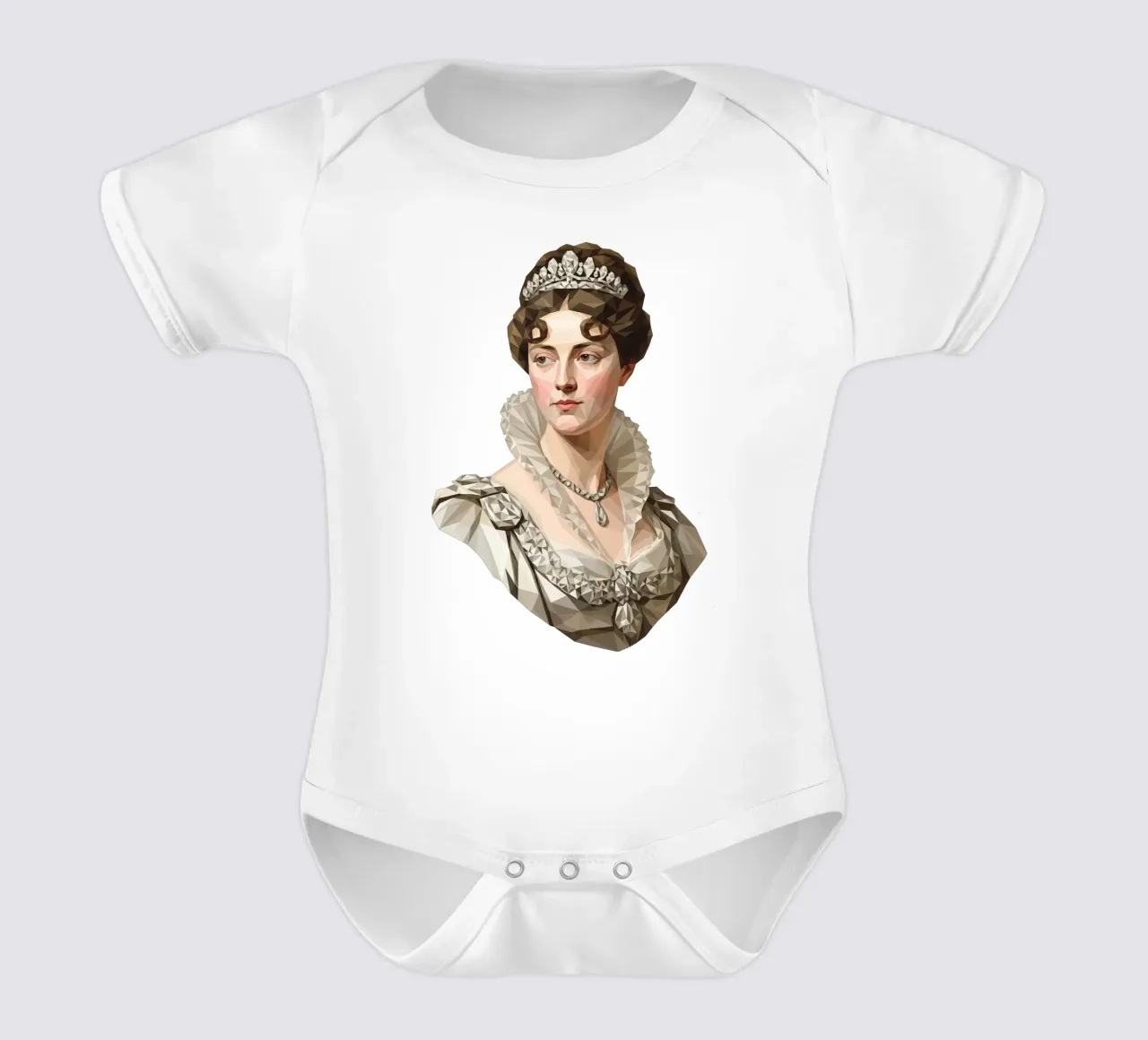 Porträt der Kaiserin Josephine Lowpoly Kurzarm Babybody von Low Profile