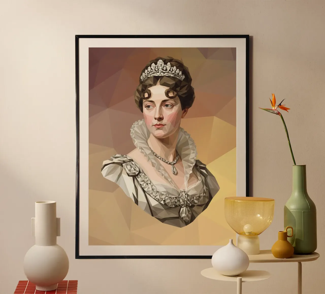 Porträt der Kaiserin Josephine Lowpoly Hahnemühle von Low Profile