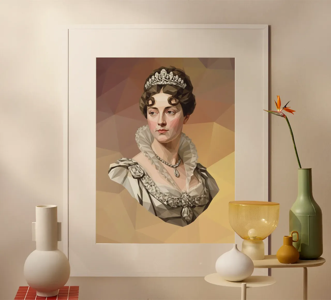 Porträt der Kaiserin Josephine Lowpoly Hahnemühle von Low Profile