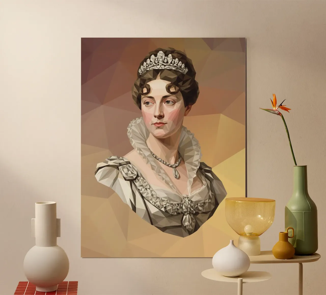 Porträt der Kaiserin Josephine Lowpoly Hahnemühle von Low Profile