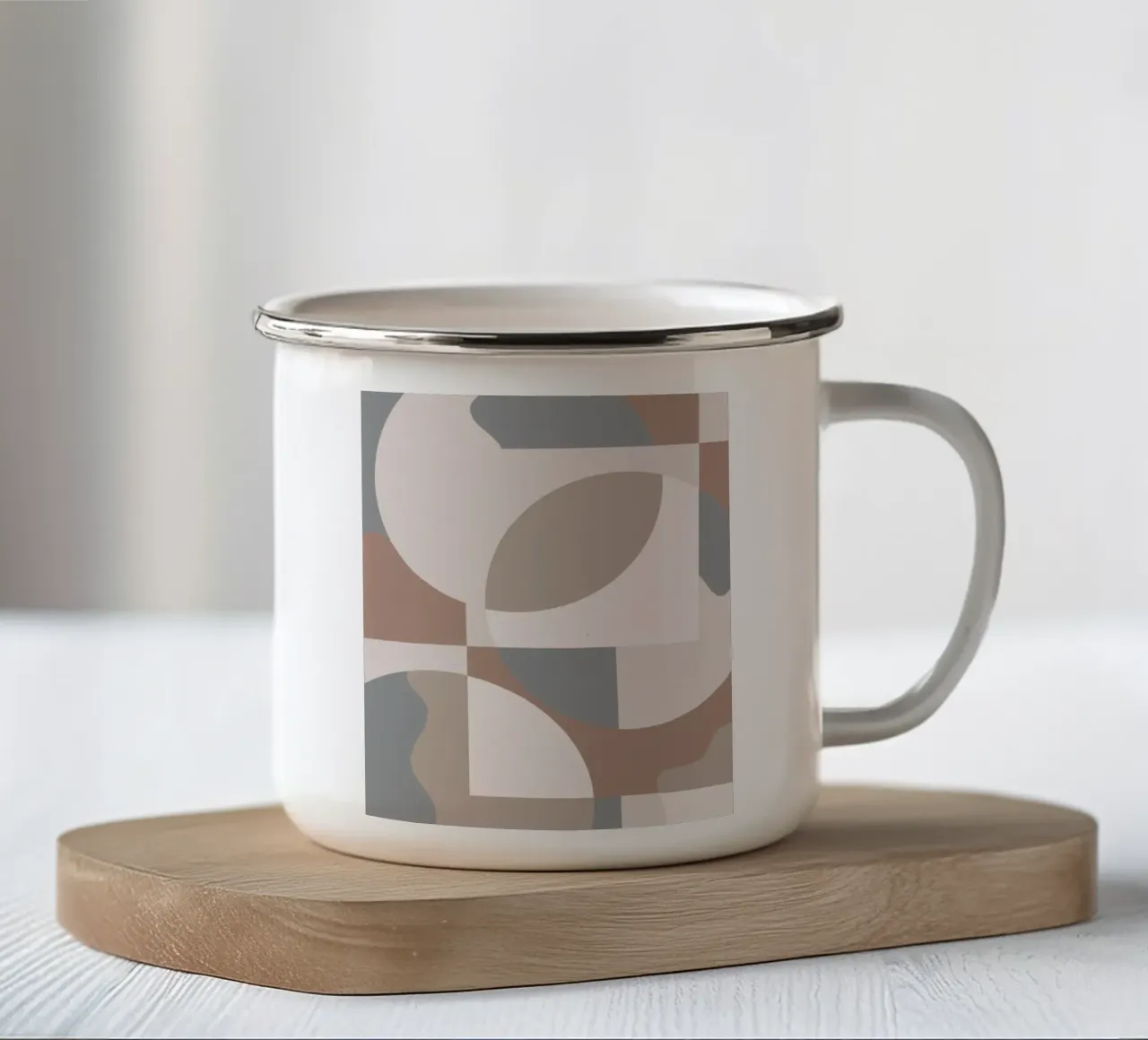 Terracotta geometric tazza in smalto da Little Dean