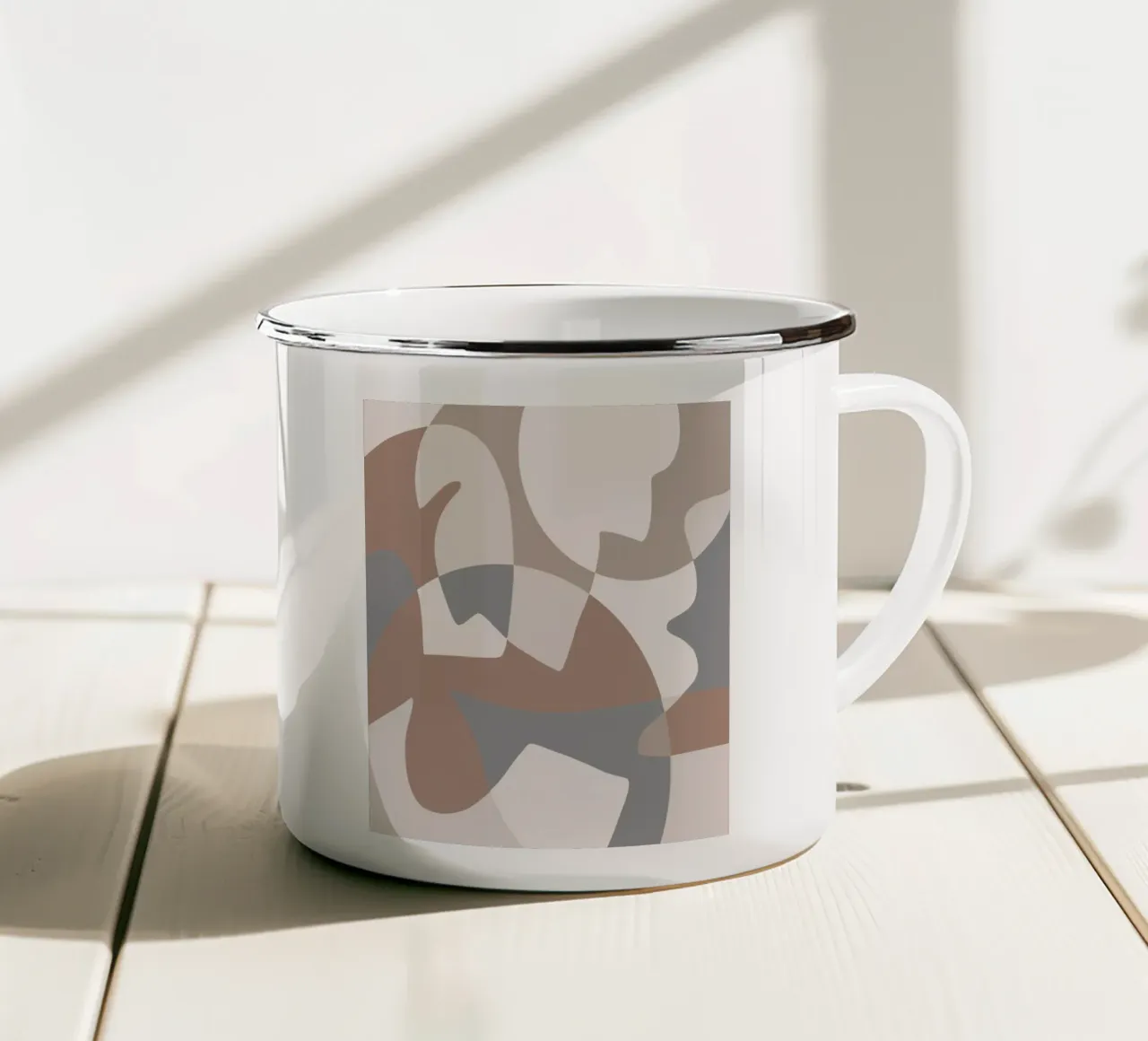 Terracotta geometric 03 tazza in smalto da Little Dean