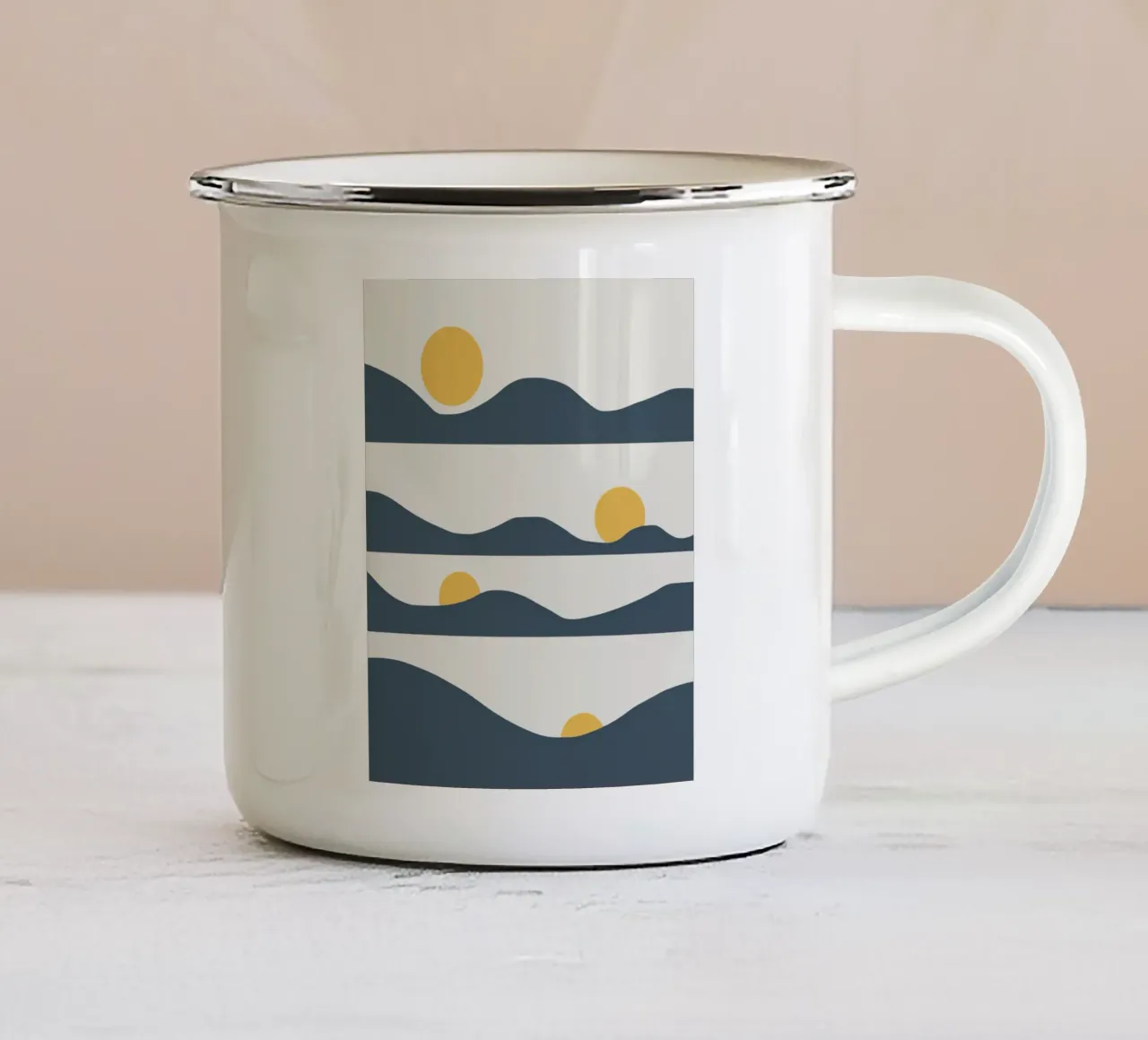 Fasi del sole tazza in smalto da Little Dean