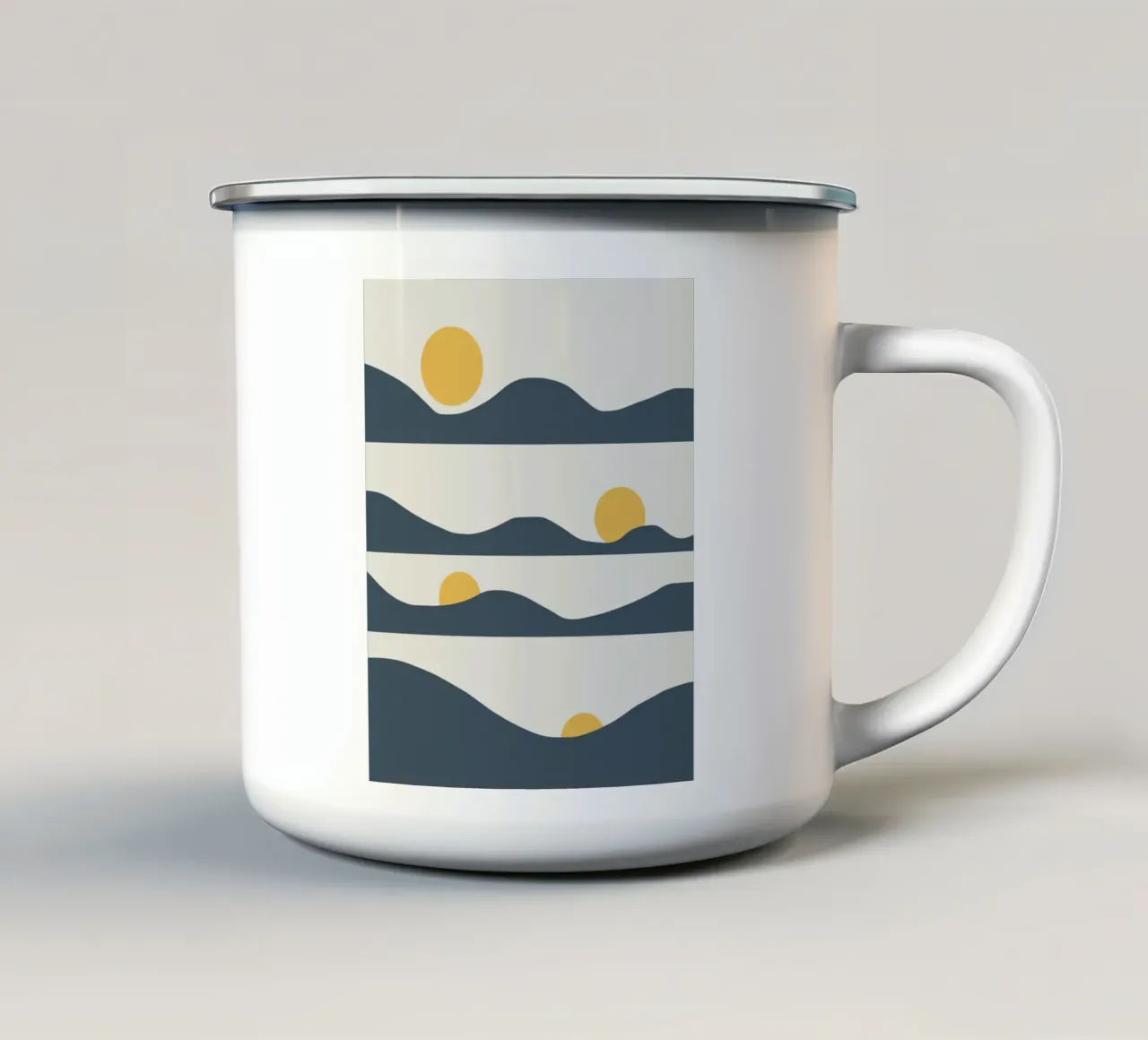 Fasi del sole tazza in smalto da Little Dean