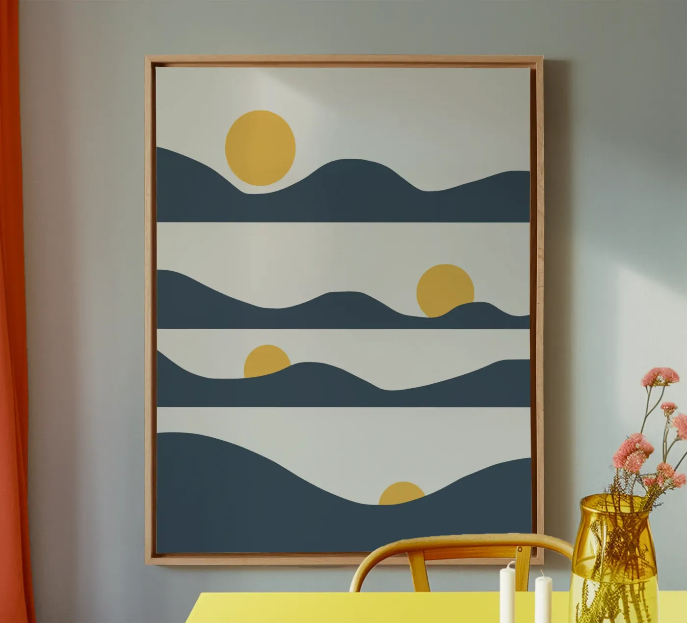Sun phases canvas by Little Dean