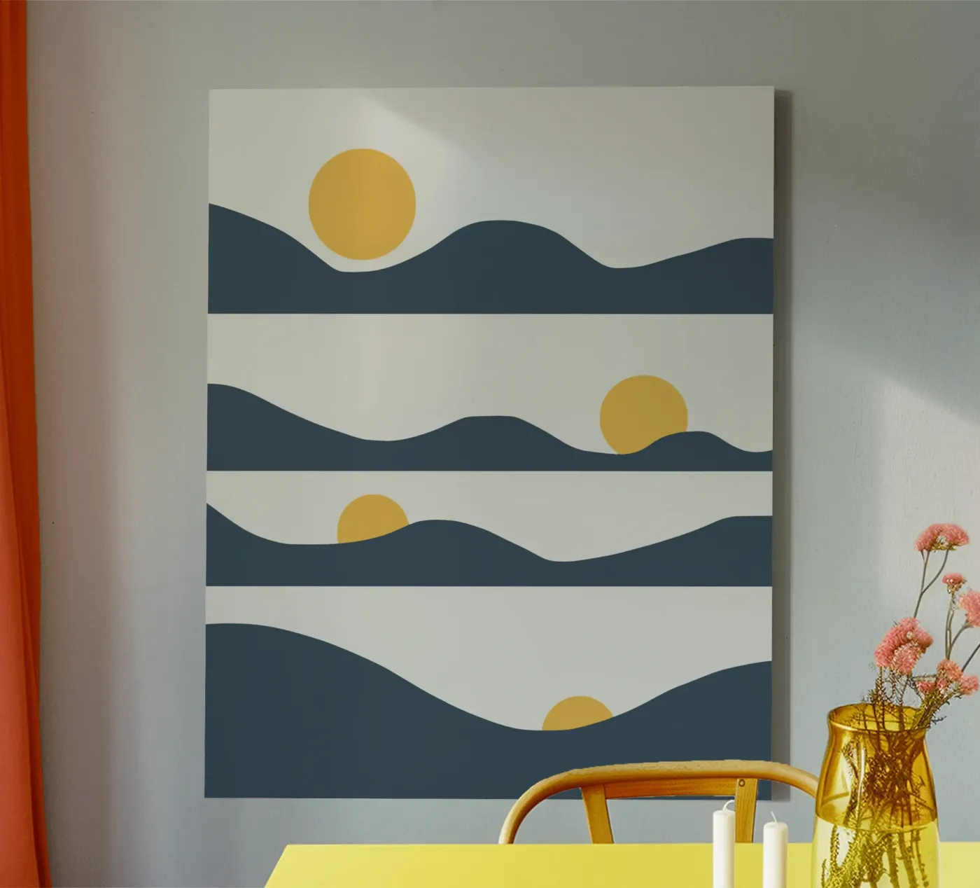 Sun phases canvas by Little Dean