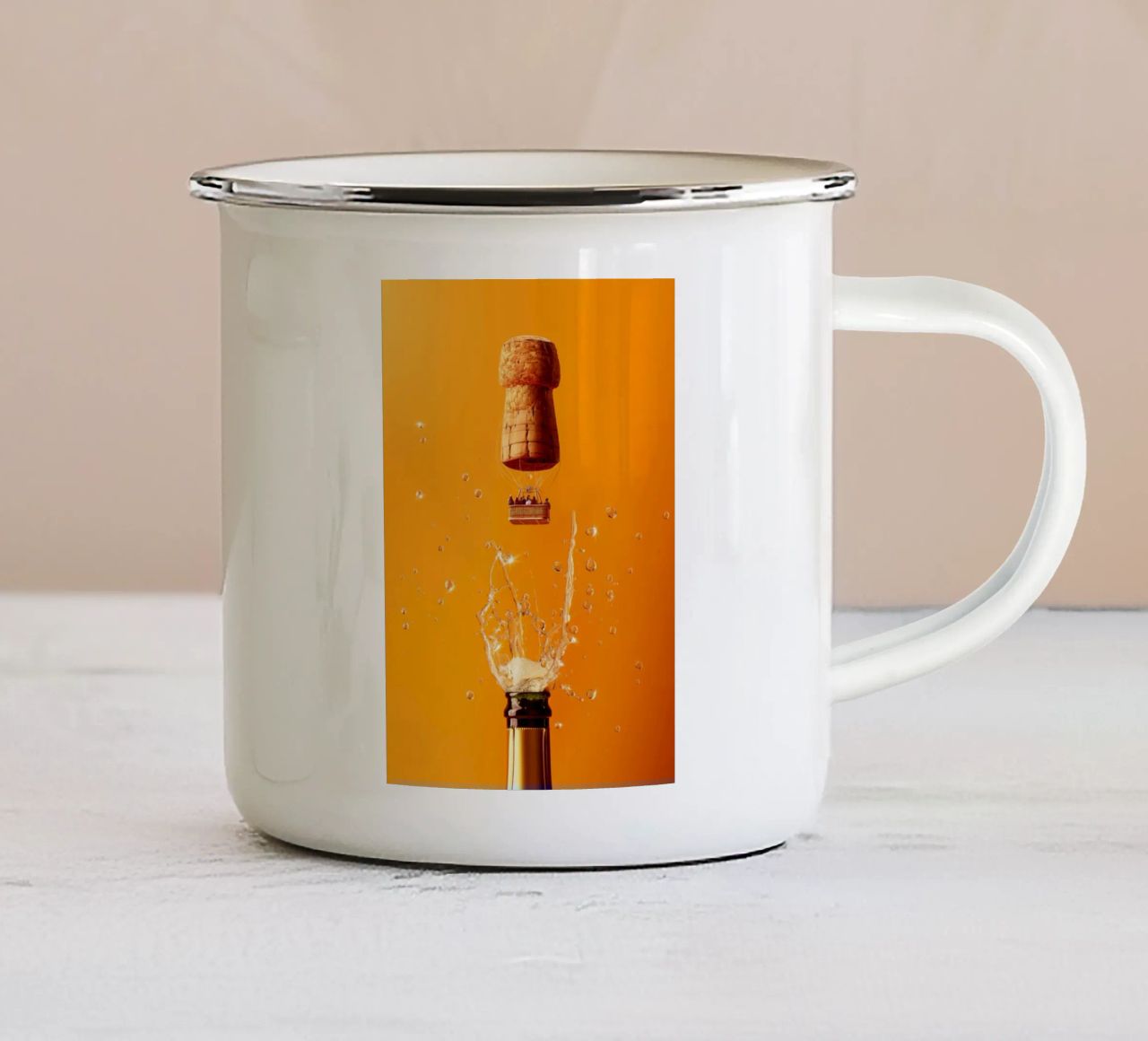 Prosecco leggero tazza in smalto da 360brain