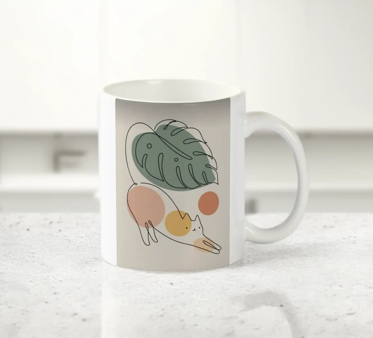 cat exercise and leaf tazza in ceramica da Grant