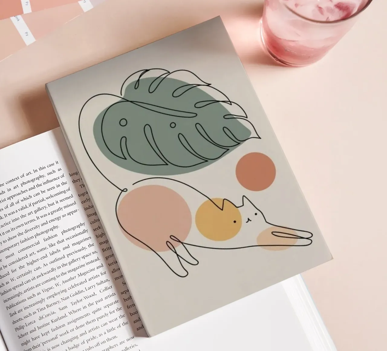 cat exercise and leaf notebook by Grant