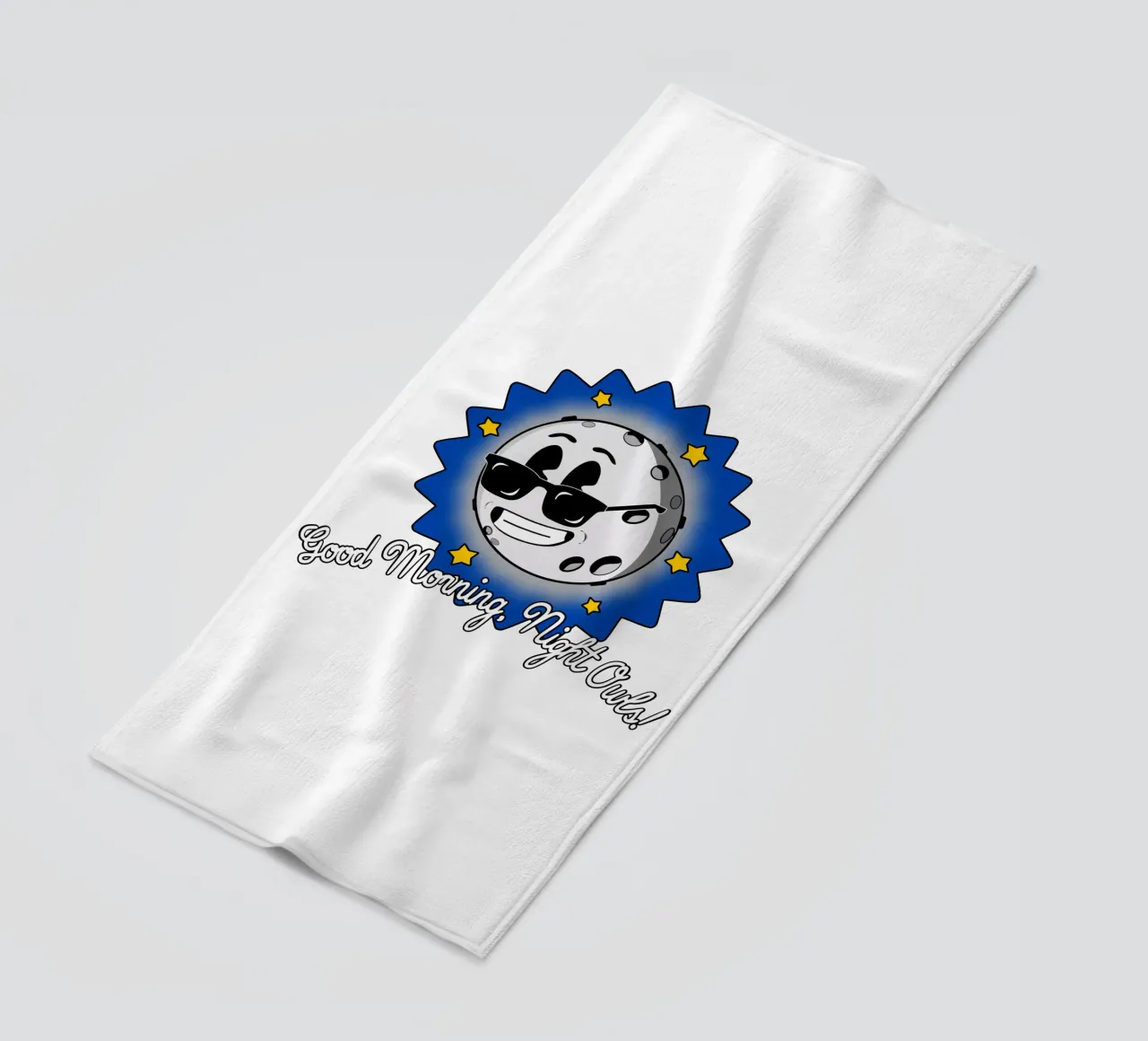 Guten Morgen Nacht Eulen Lustig Niedlich Cool Nachtleben Mond Strandtuch von sillyindustries