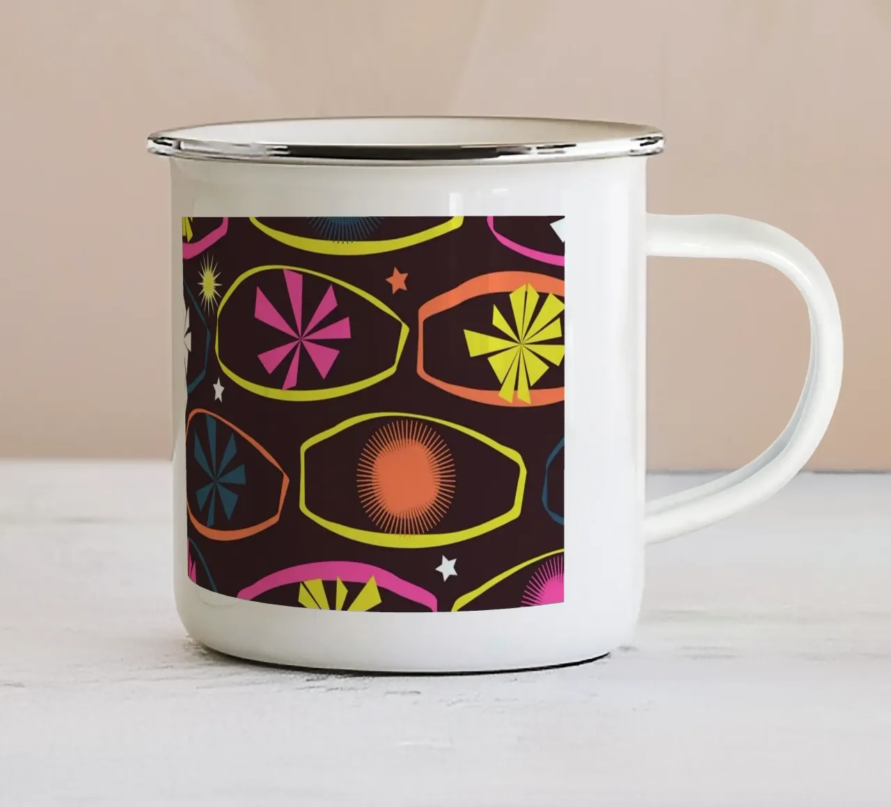 Stelle retrò tazza in smalto da nicigabrieldesigns