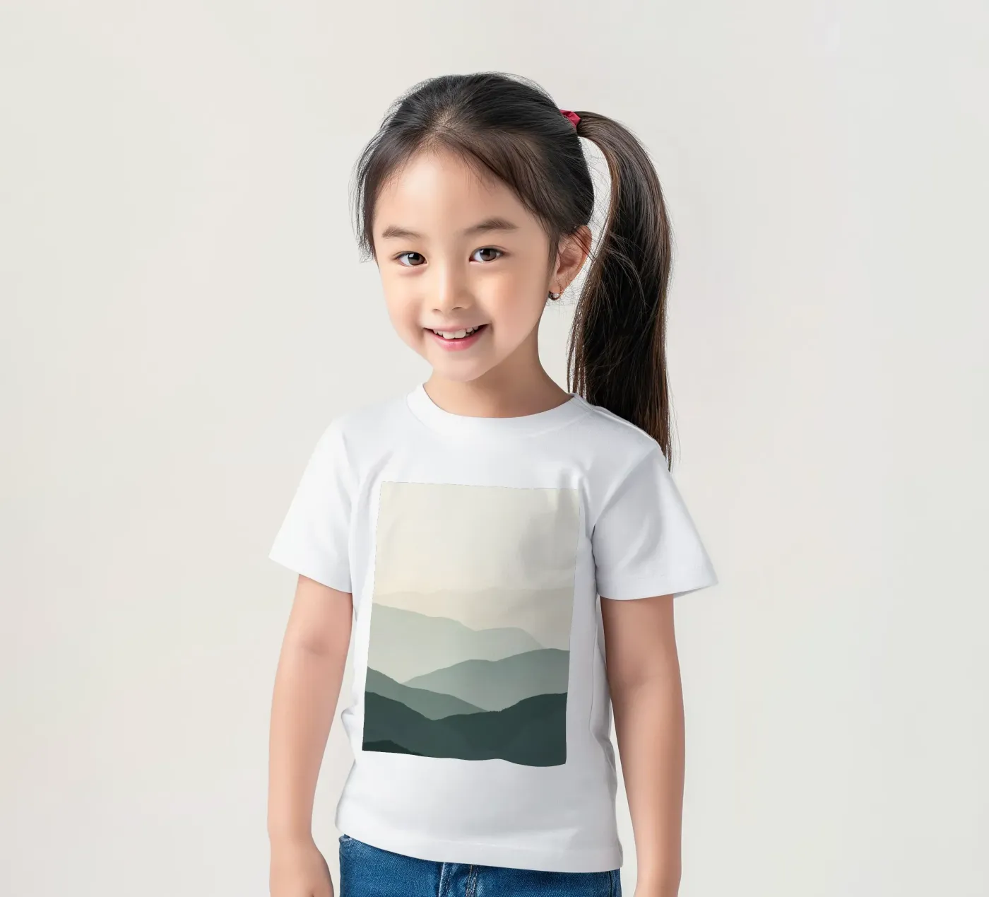 Watercolor Layered Mountain Ranges kinder t-shirt van DesignDoodle