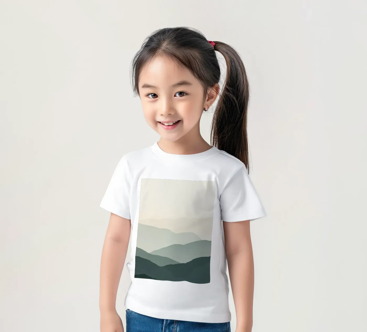 Watercolor Layered Mountain Ranges kinder t-shirt van DesignDoodle
