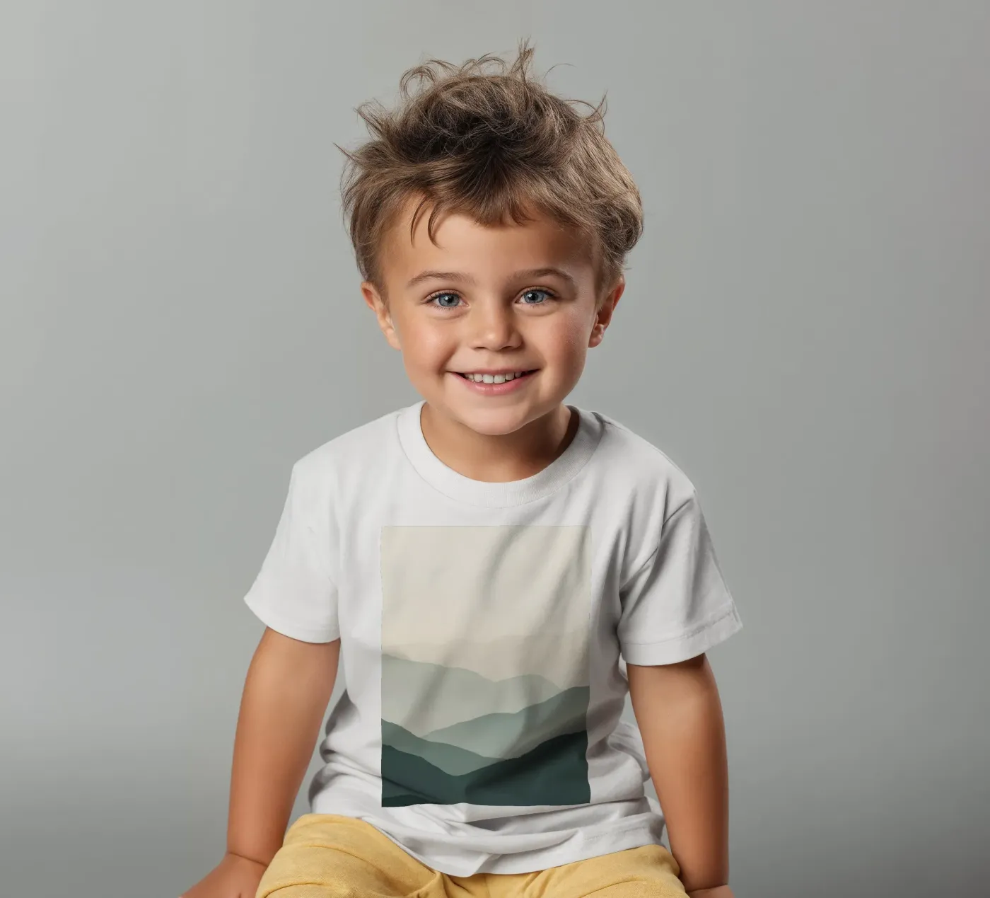 Watercolor Layered Mountain Ranges kinder t-shirt van DesignDoodle