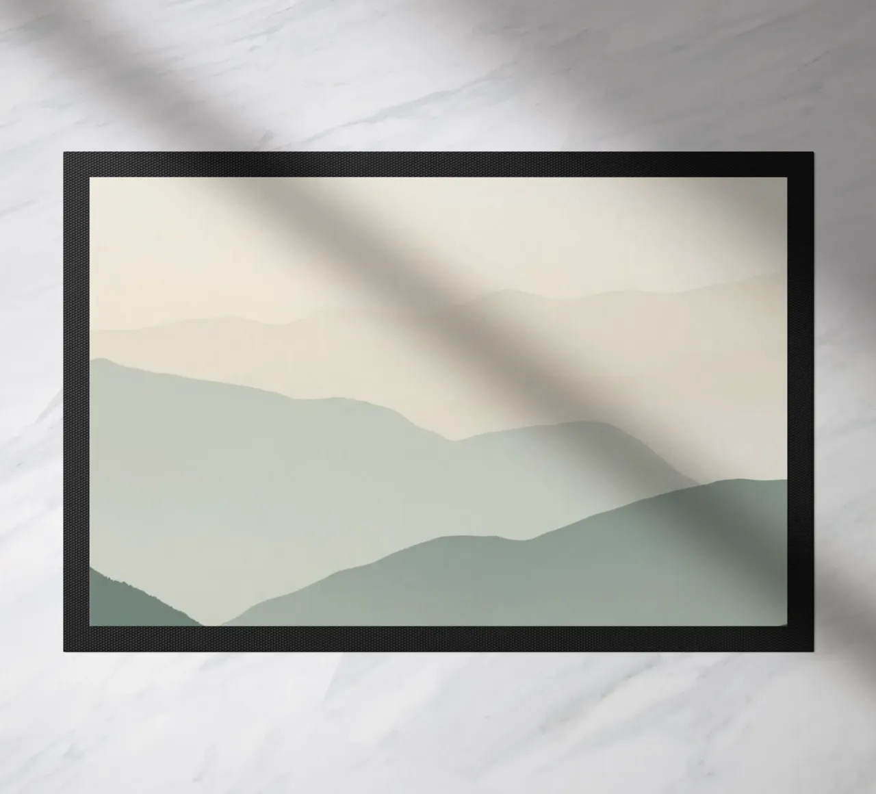 Watercolor Layered Mountain Ranges doormat by DesignDoodle