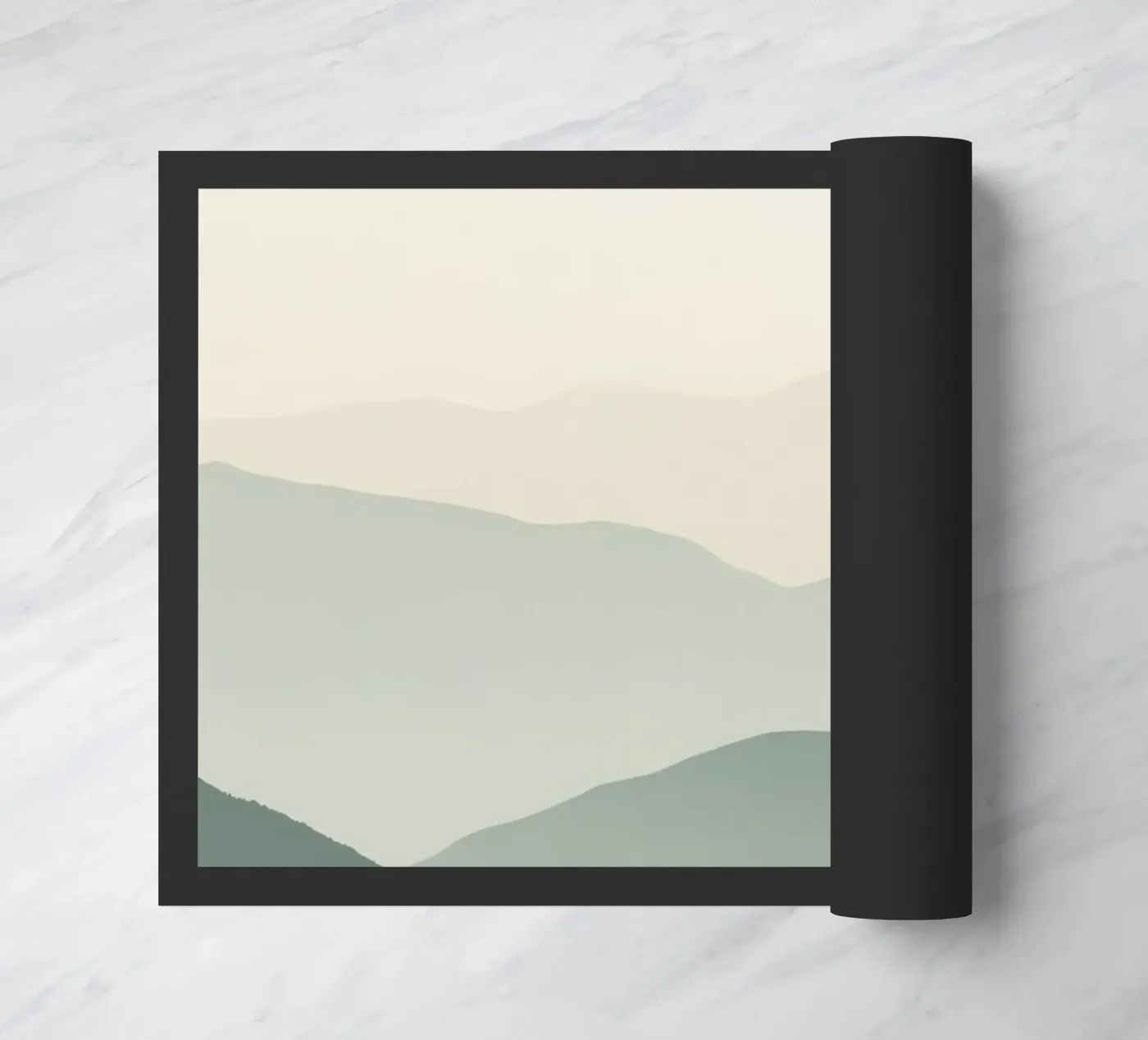 Watercolor Layered Mountain Ranges doormat by DesignDoodle