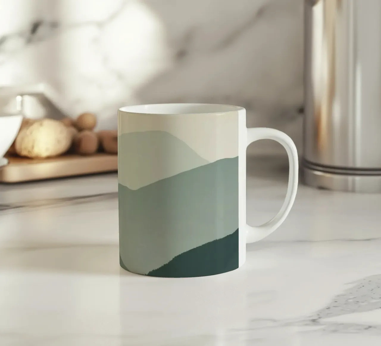 Watercolor Layered Mountain Ranges ceramic mug by DesignDoodle