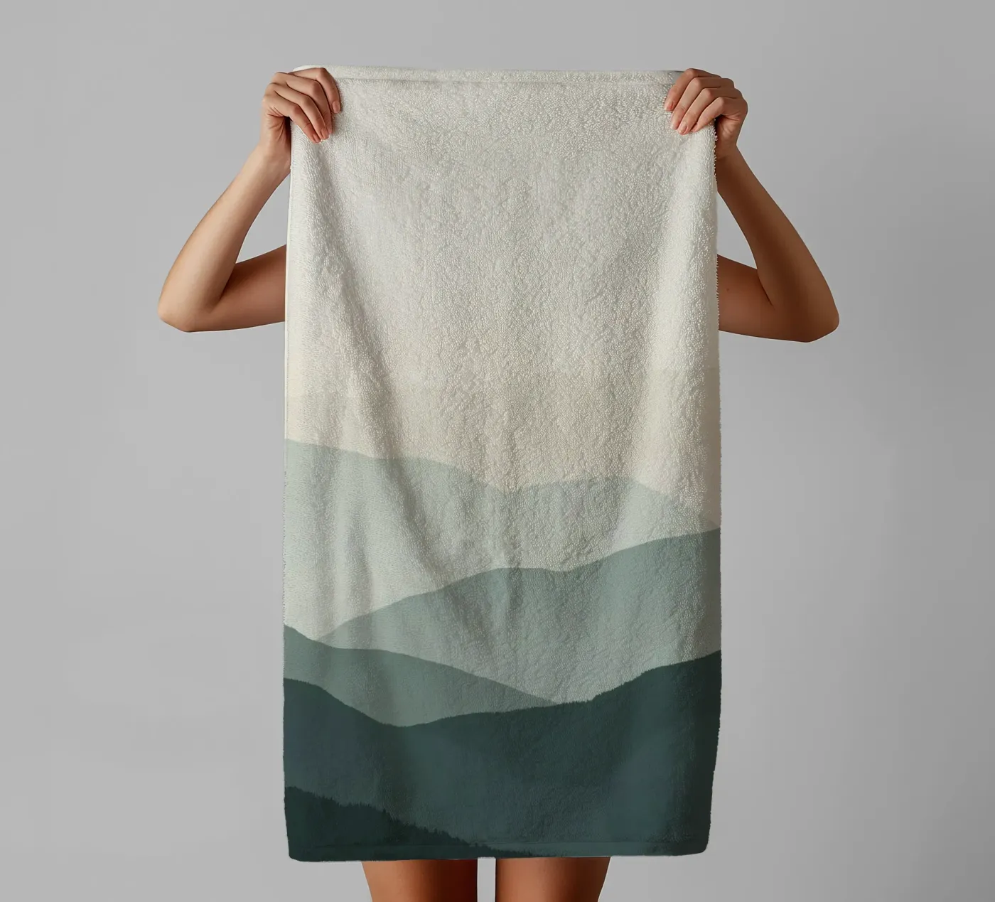 Watercolor Layered Mountain Ranges towel by DesignDoodle