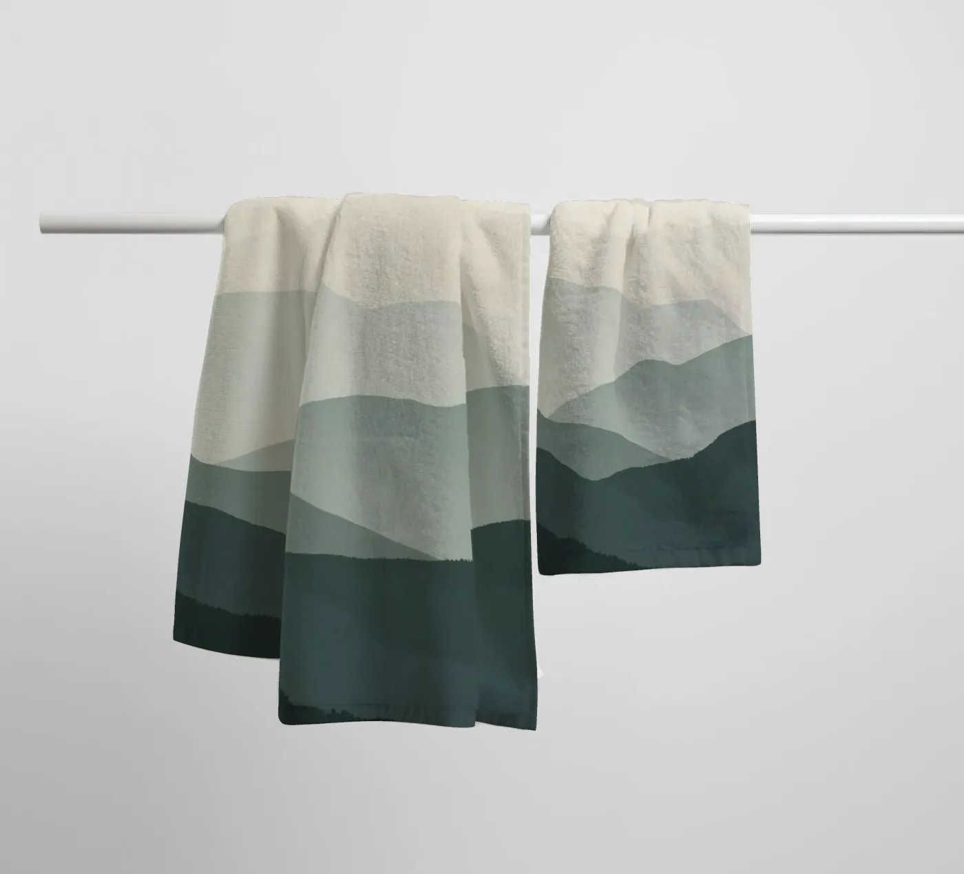 Watercolor Layered Mountain Ranges towel by DesignDoodle