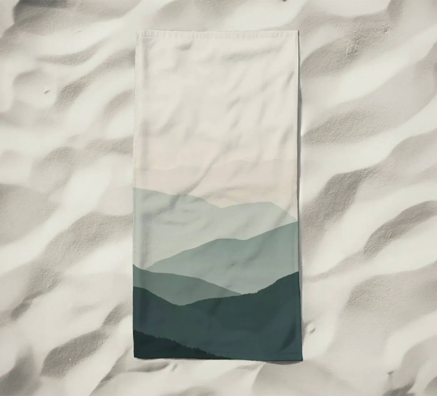 Watercolor Layered Mountain Ranges beach towel by DesignDoodle