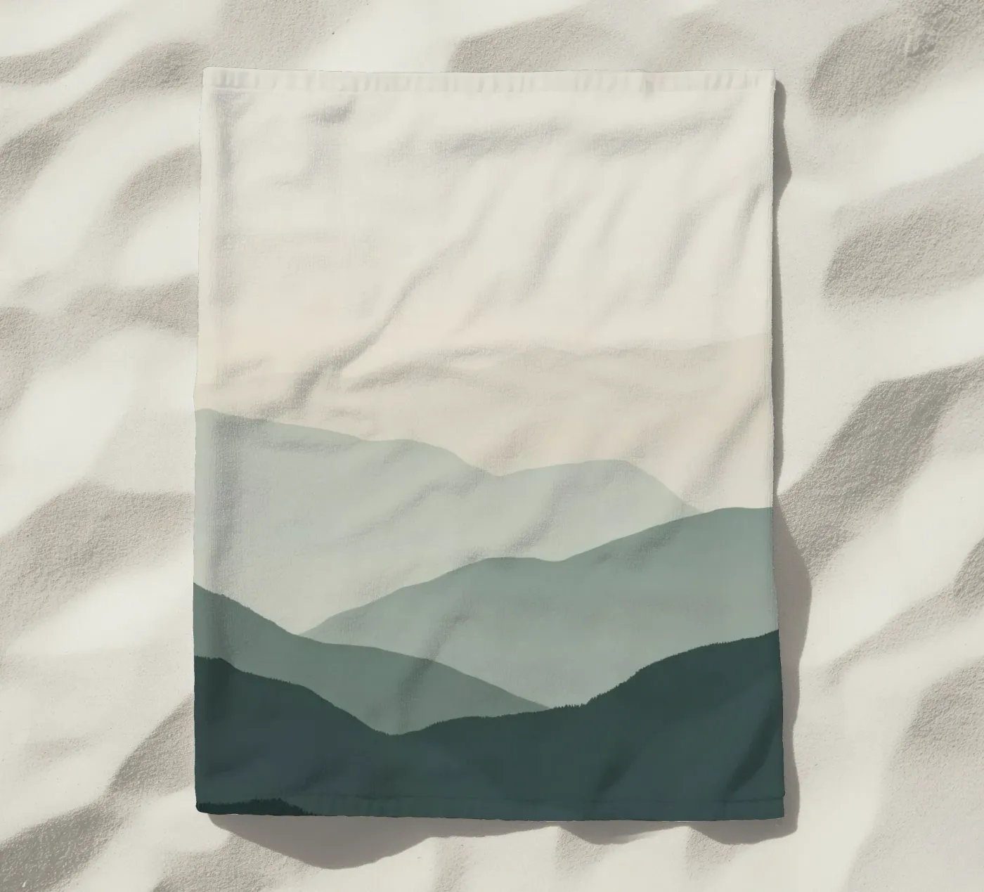 Watercolor Layered Mountain Ranges beach towel by DesignDoodle