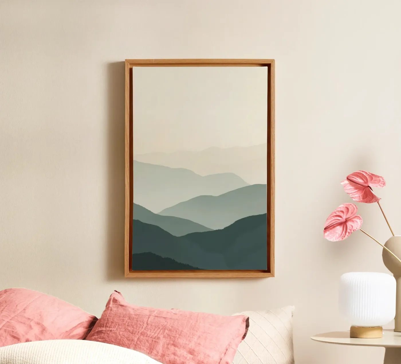 Watercolor Layered Mountain Ranges canvas by DesignDoodle